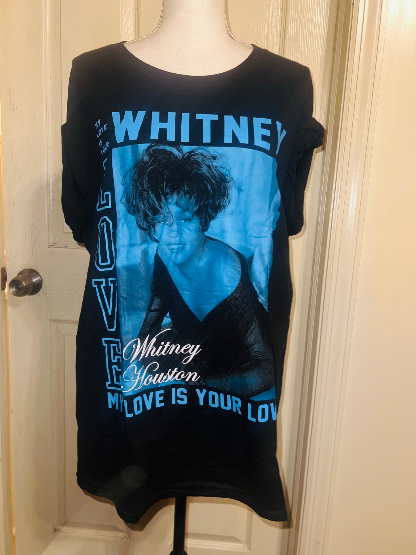 Whitney Houston Oversized Distressed Tee