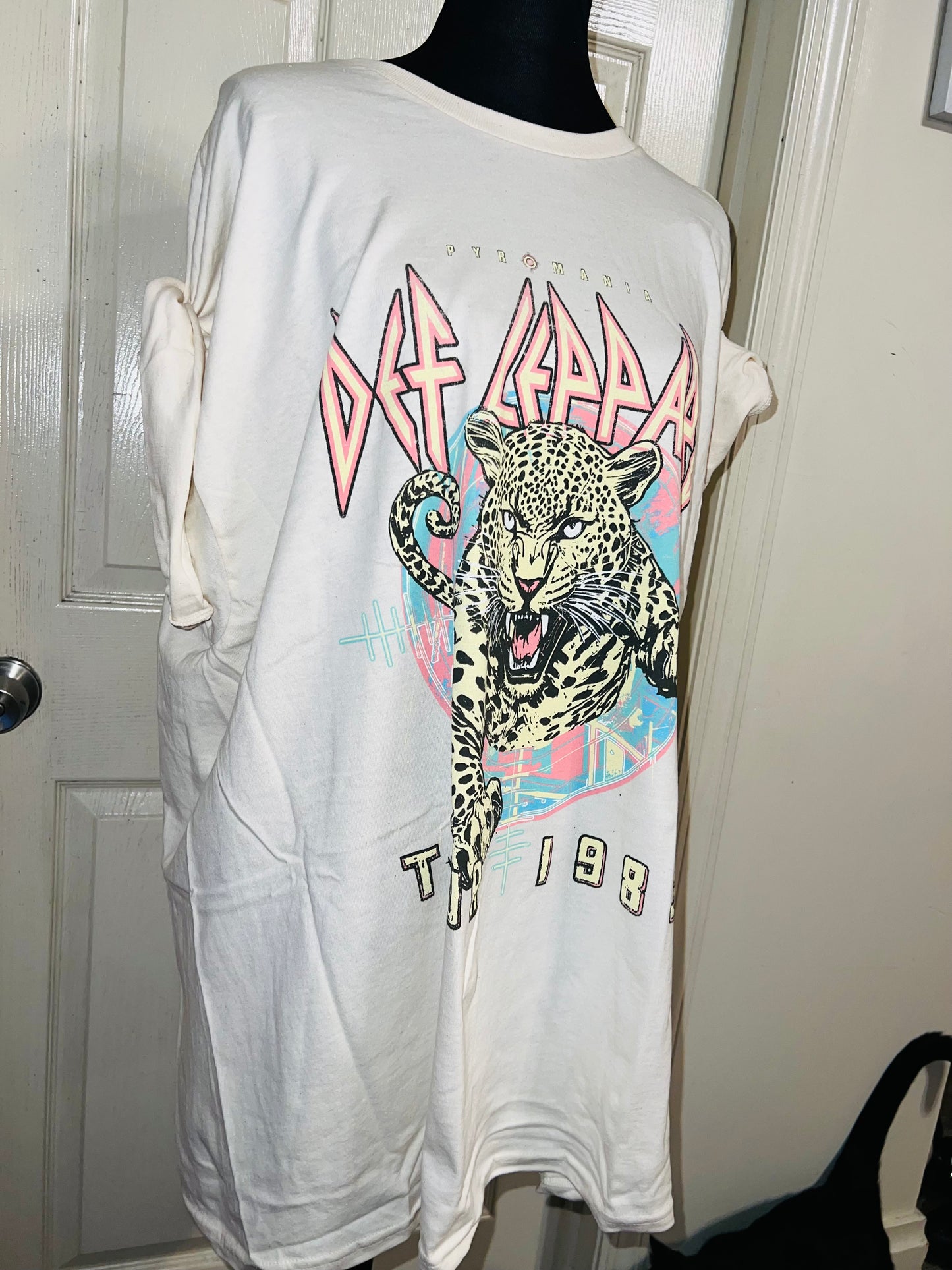 Def Leppard Double Sided Oversized Distressed Tee