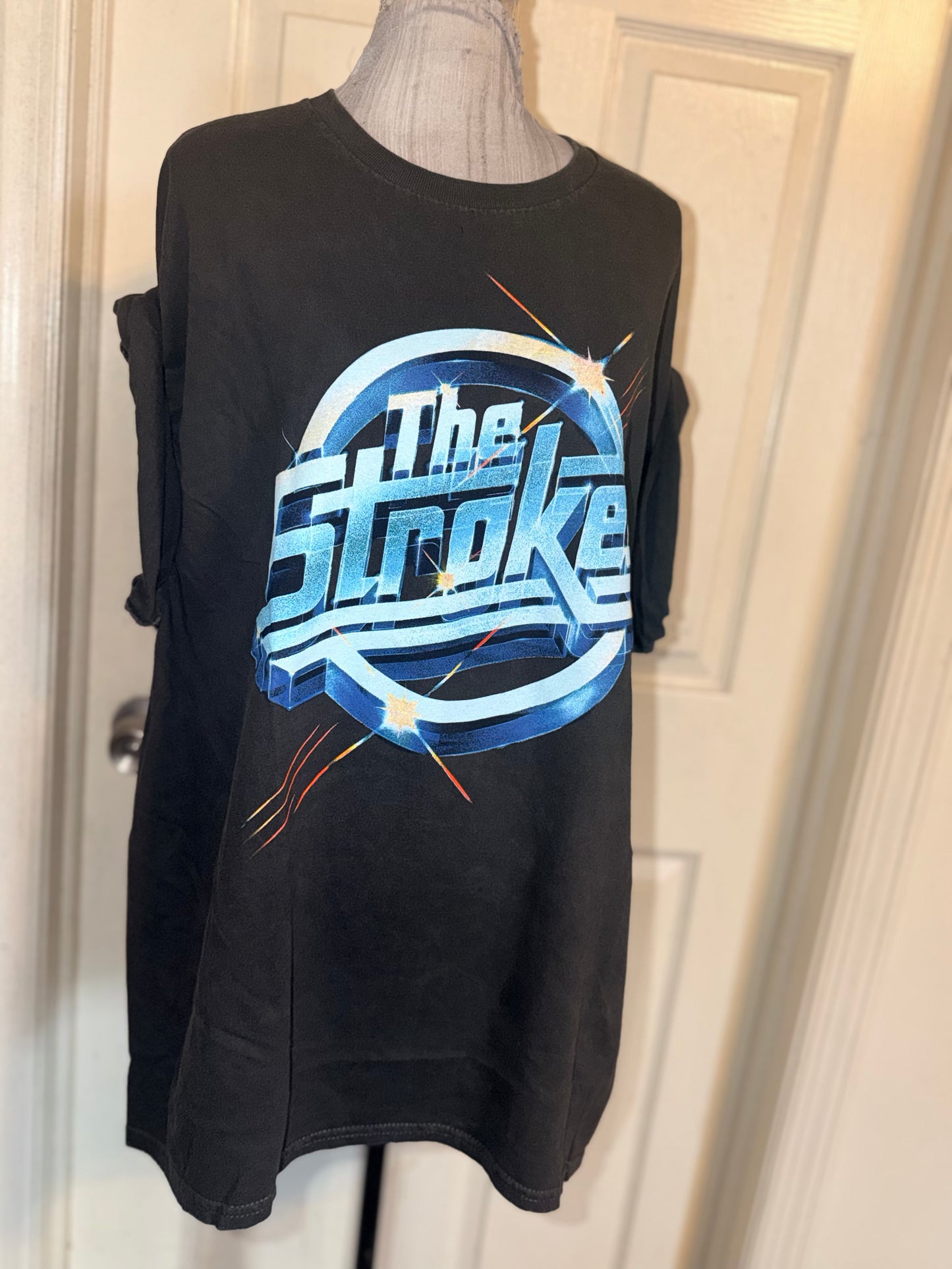 The Strokes Double Sided Oversized Distressed Tee