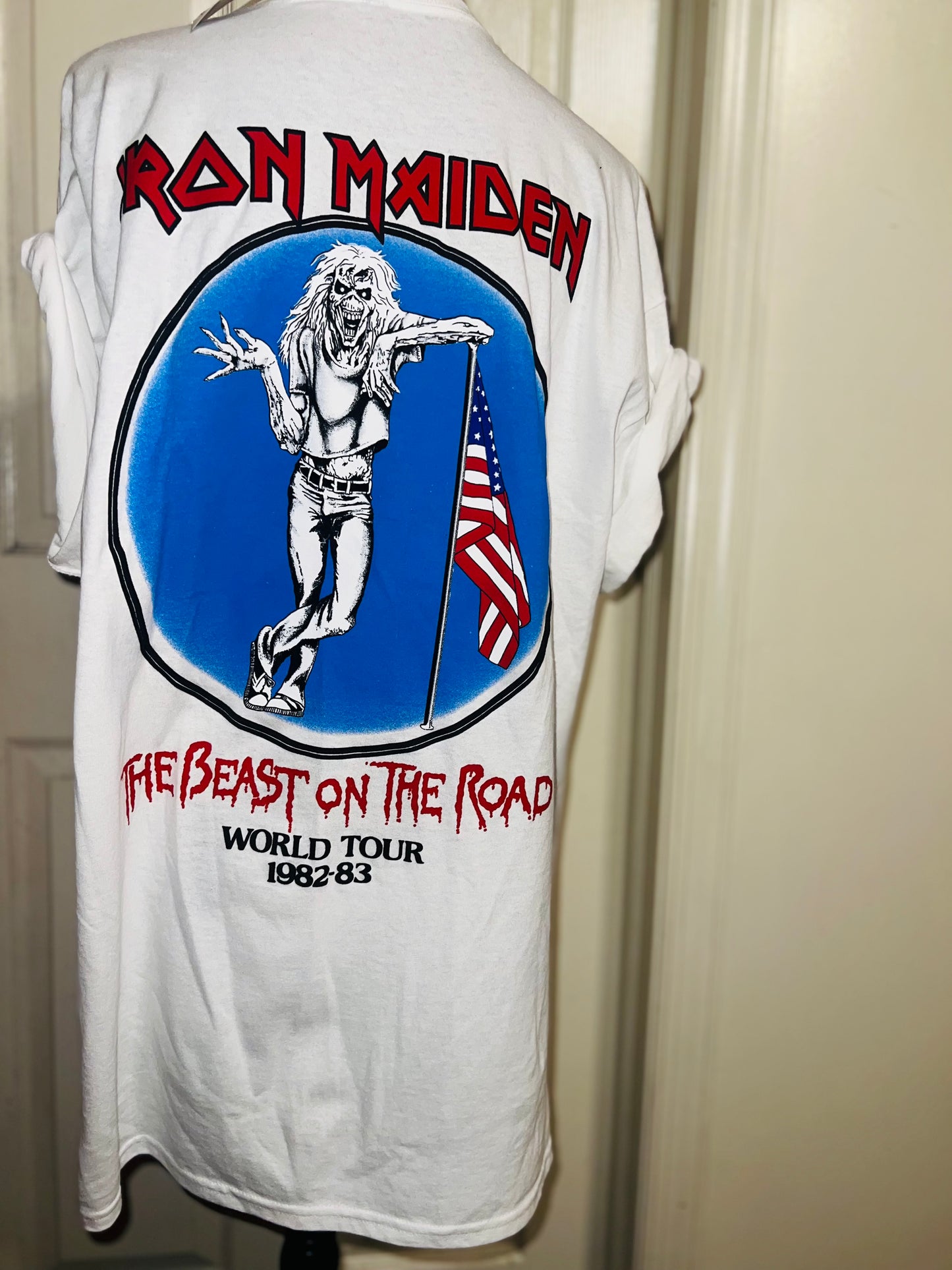 Iron Maiden Double Sided Oversized Distressed Tee