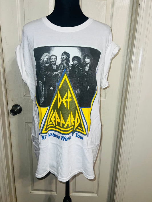 Def Leppard Oversized Distressed Tee