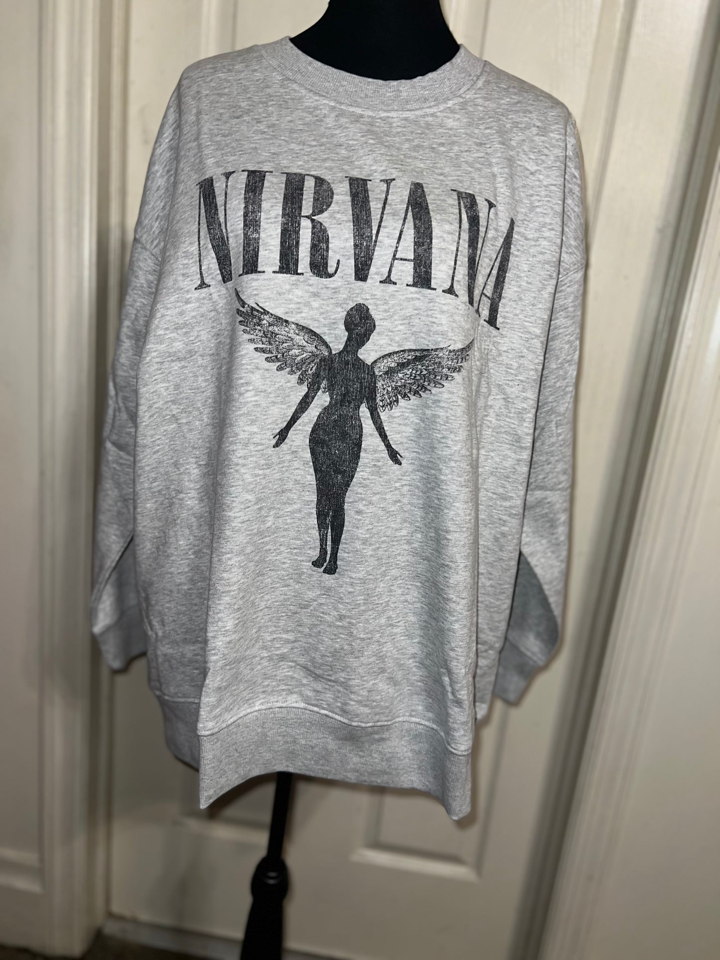 Nirvana Oversized Distressed Sweatshirt