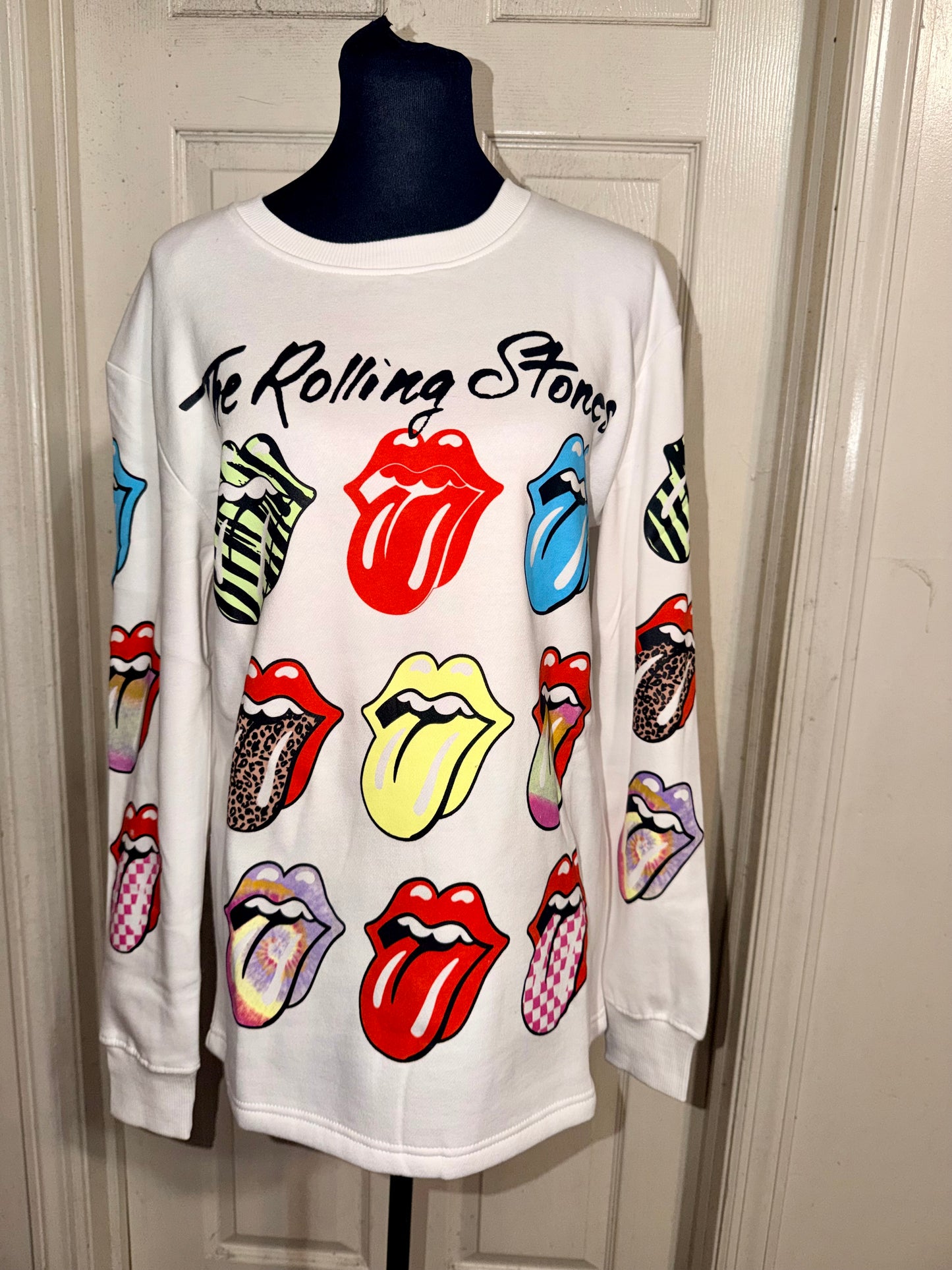 The Rolling Stones Oversized Distressed Sweatshirt
