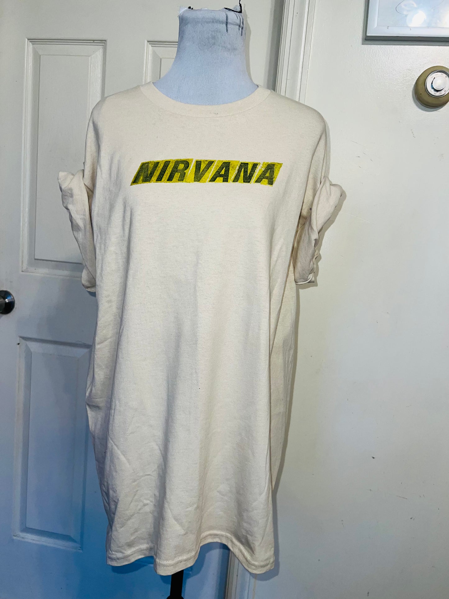 Nirvana Double Sided Oversized Distressed Tee