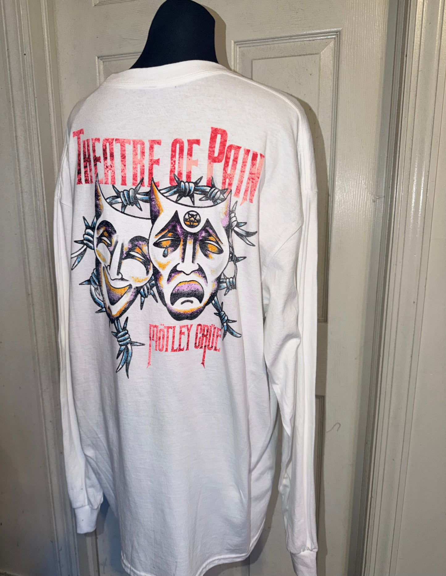 Motley Crue Double Sided Oversized Distressed Long Sleeve Tee