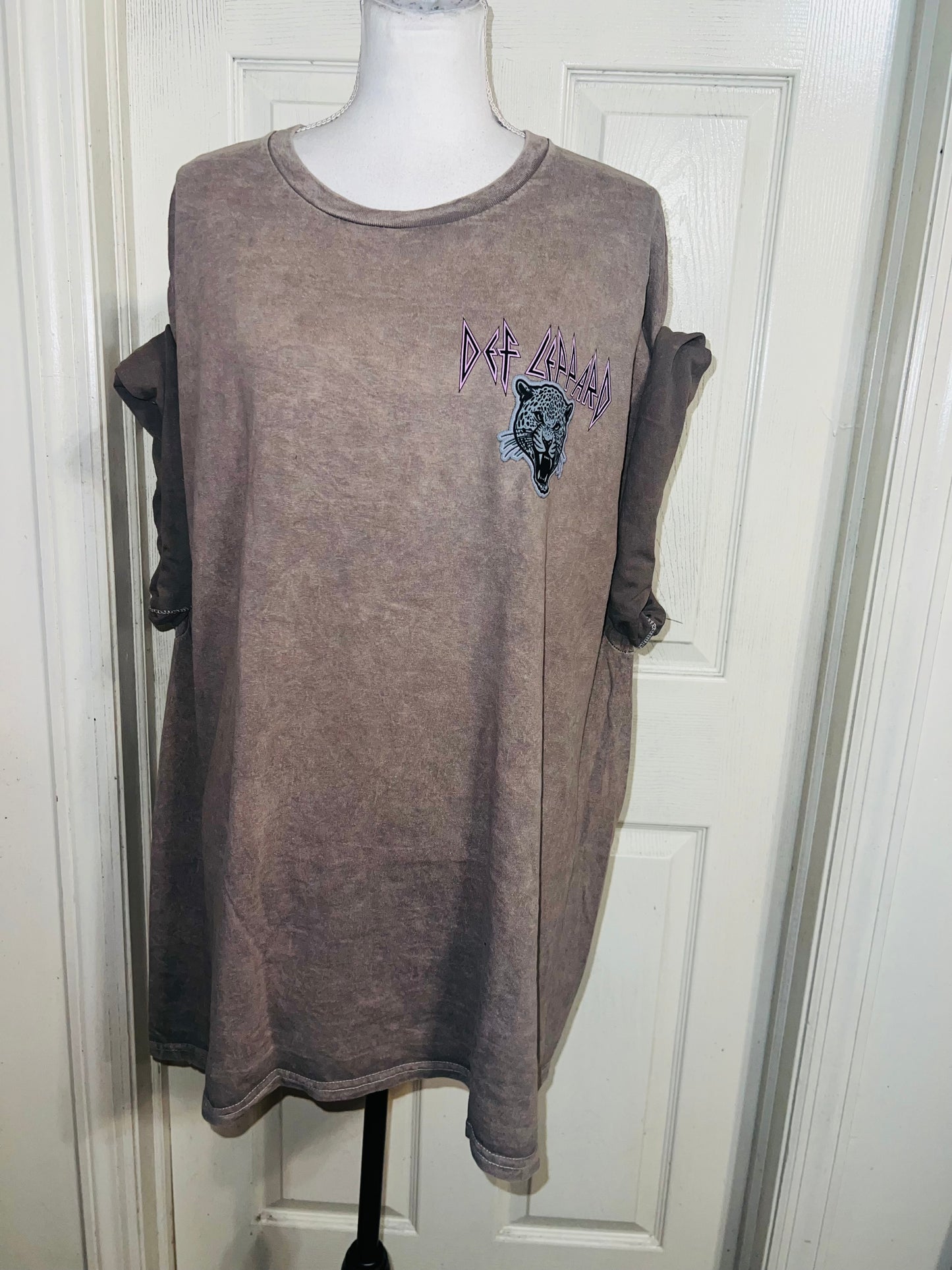 Def Leppard Double Sided Oversized Distressed Tee