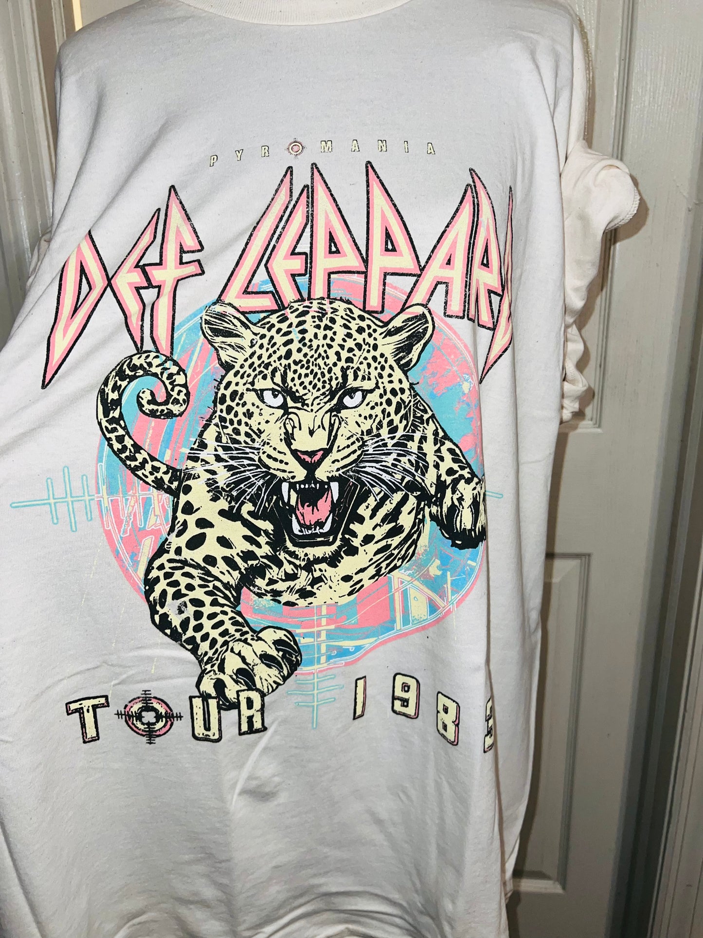 Def Leppard Double Sided Oversized Distressed Tee