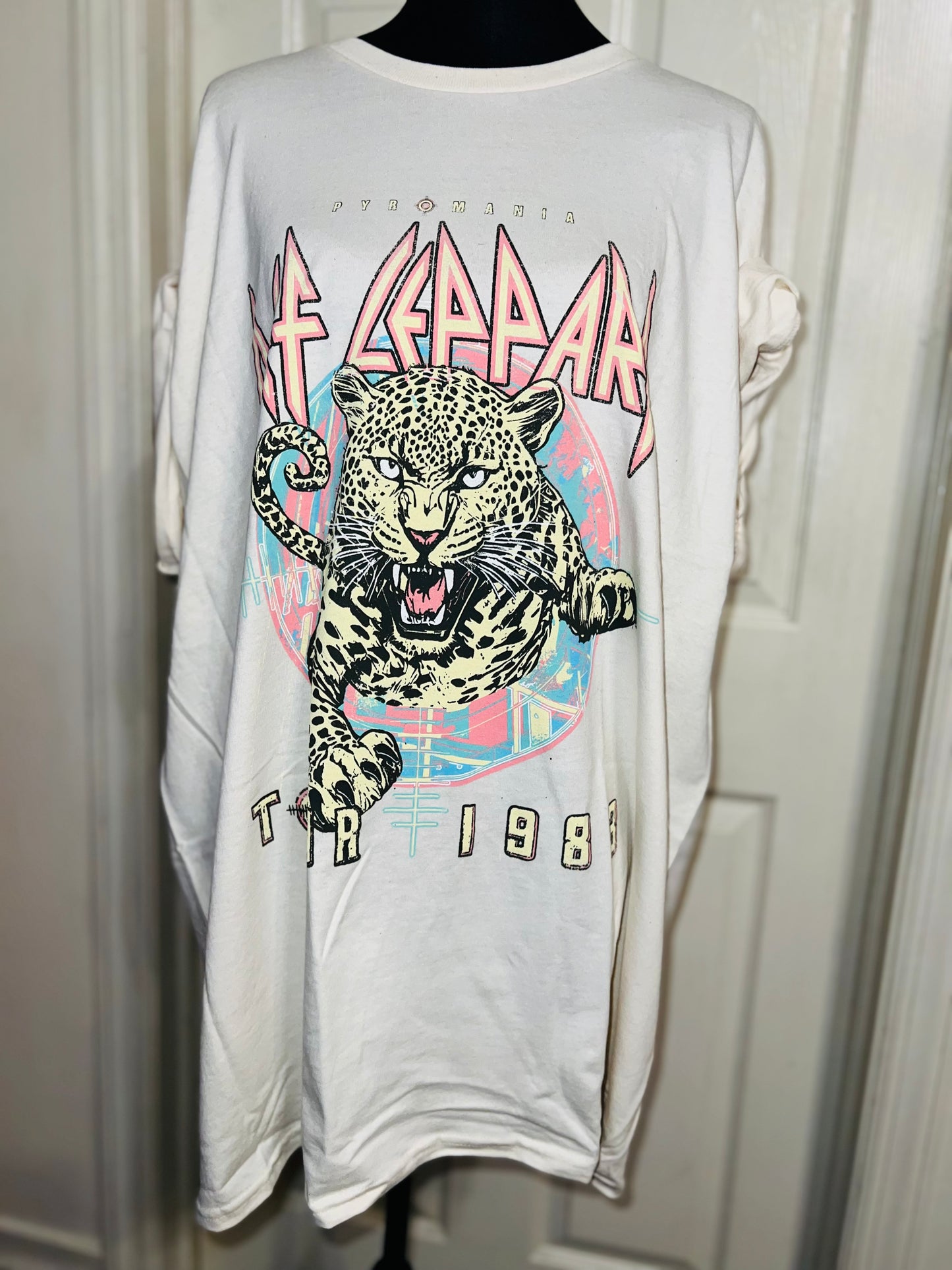 Def Leppard Double Sided Oversized Distressed Tee