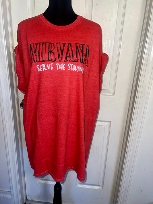 Nirvana Double Sided Oversized Distressed Tee