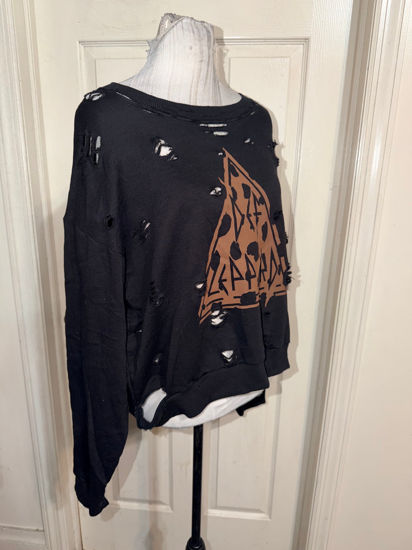 Def Leppard Oversized Distressed Sweatshirt