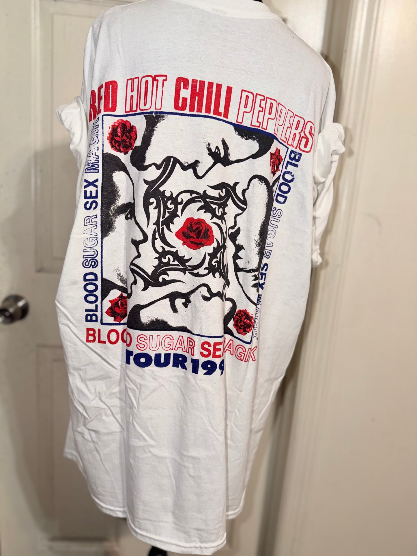 Red Hot Chili Peppers Double Sided Oversized Distressed Tee
