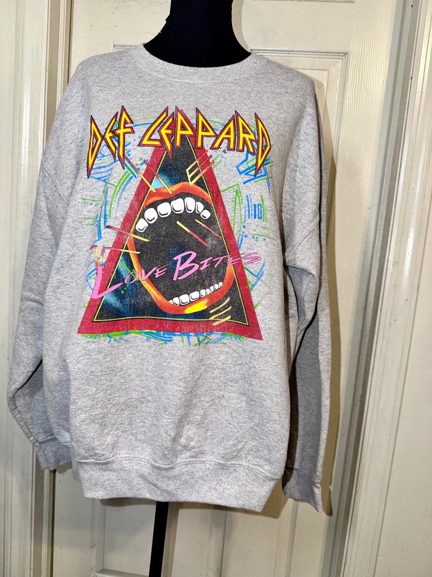 Def Leppard Oversized Distressed Sweatshirt