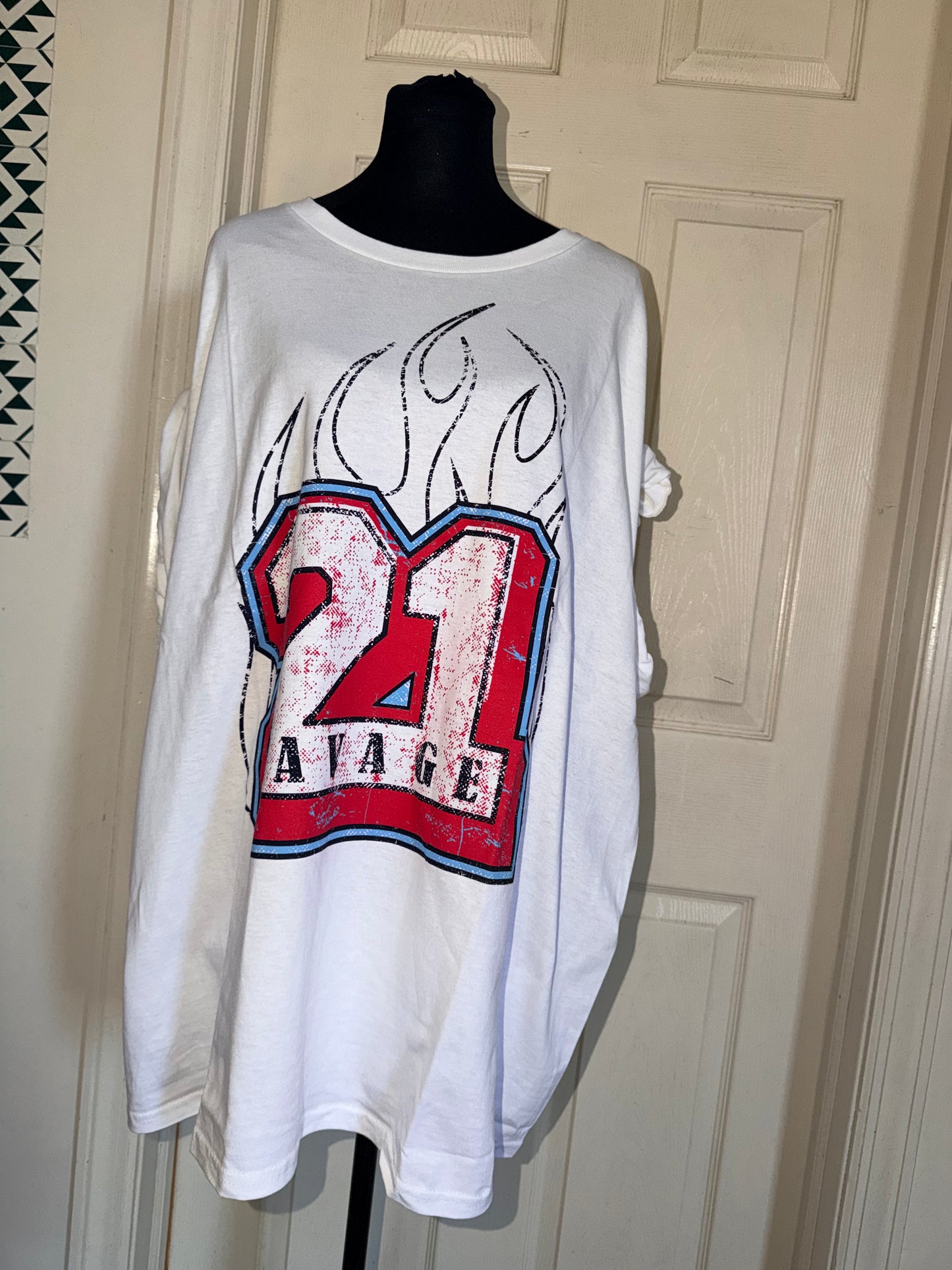 21 Savage Oversized Distressed Tee