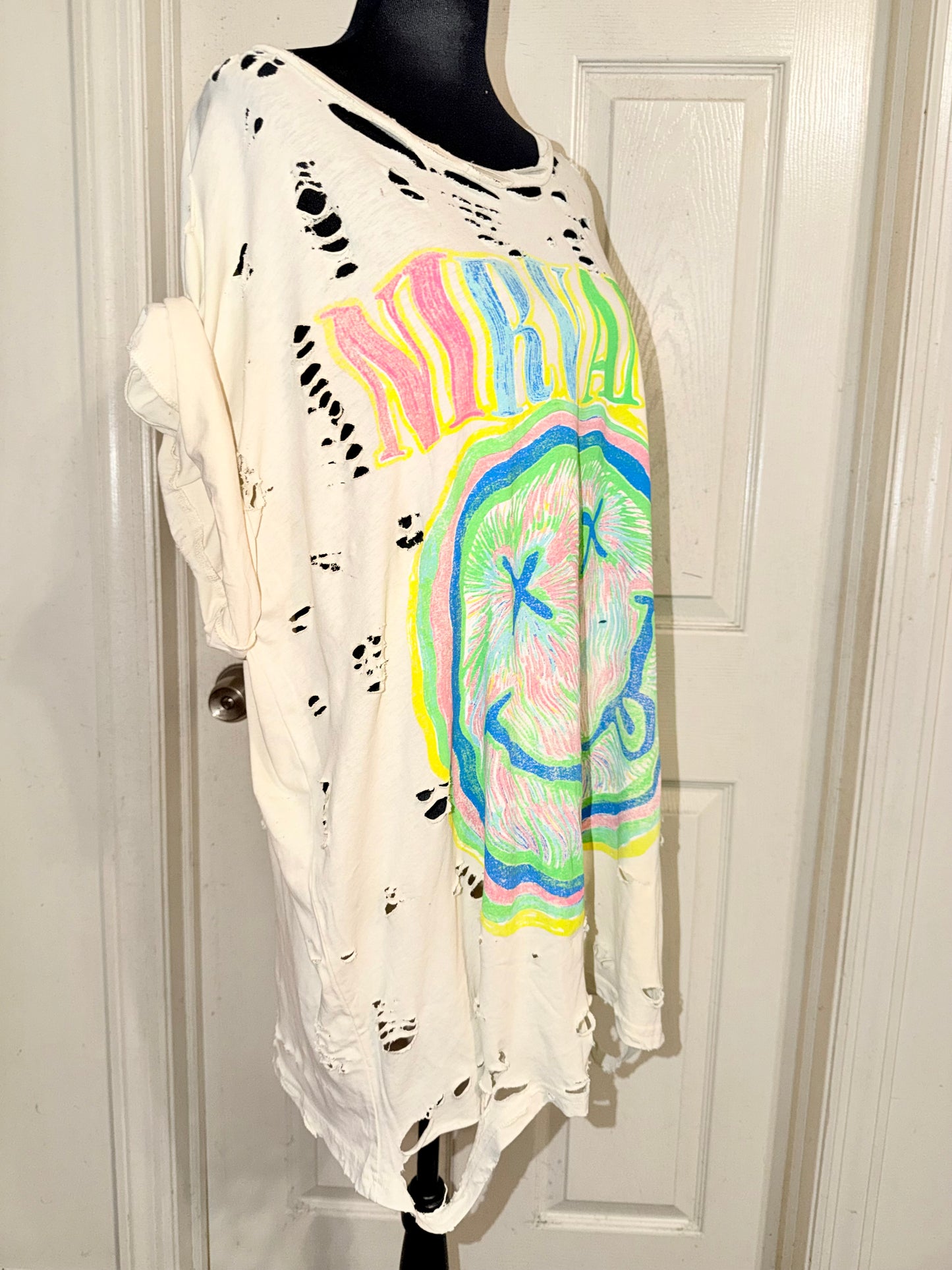 Nirvana Oversized Distressed Tee