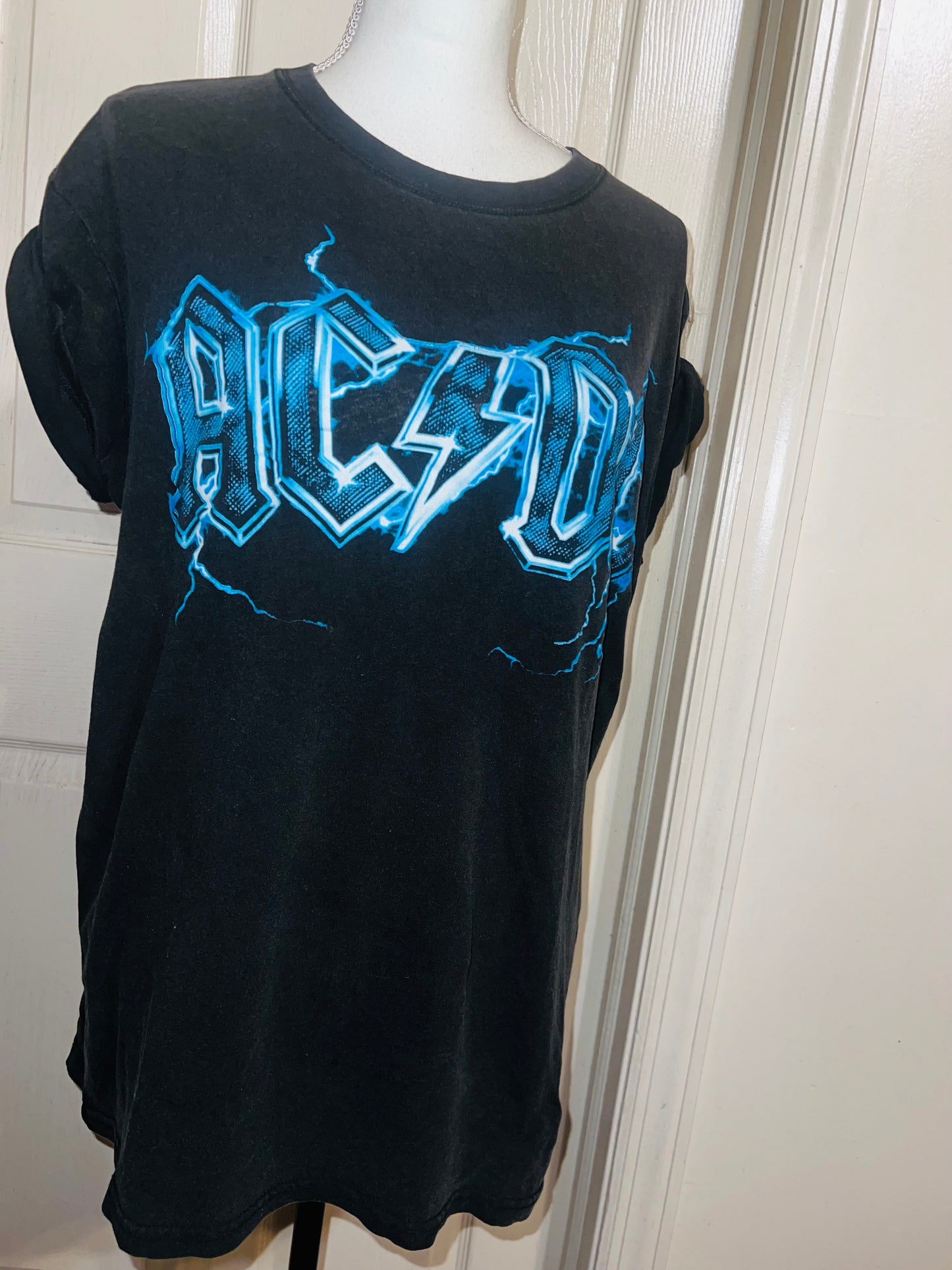 AC/DC Double Sided Oversized Distressed Tee