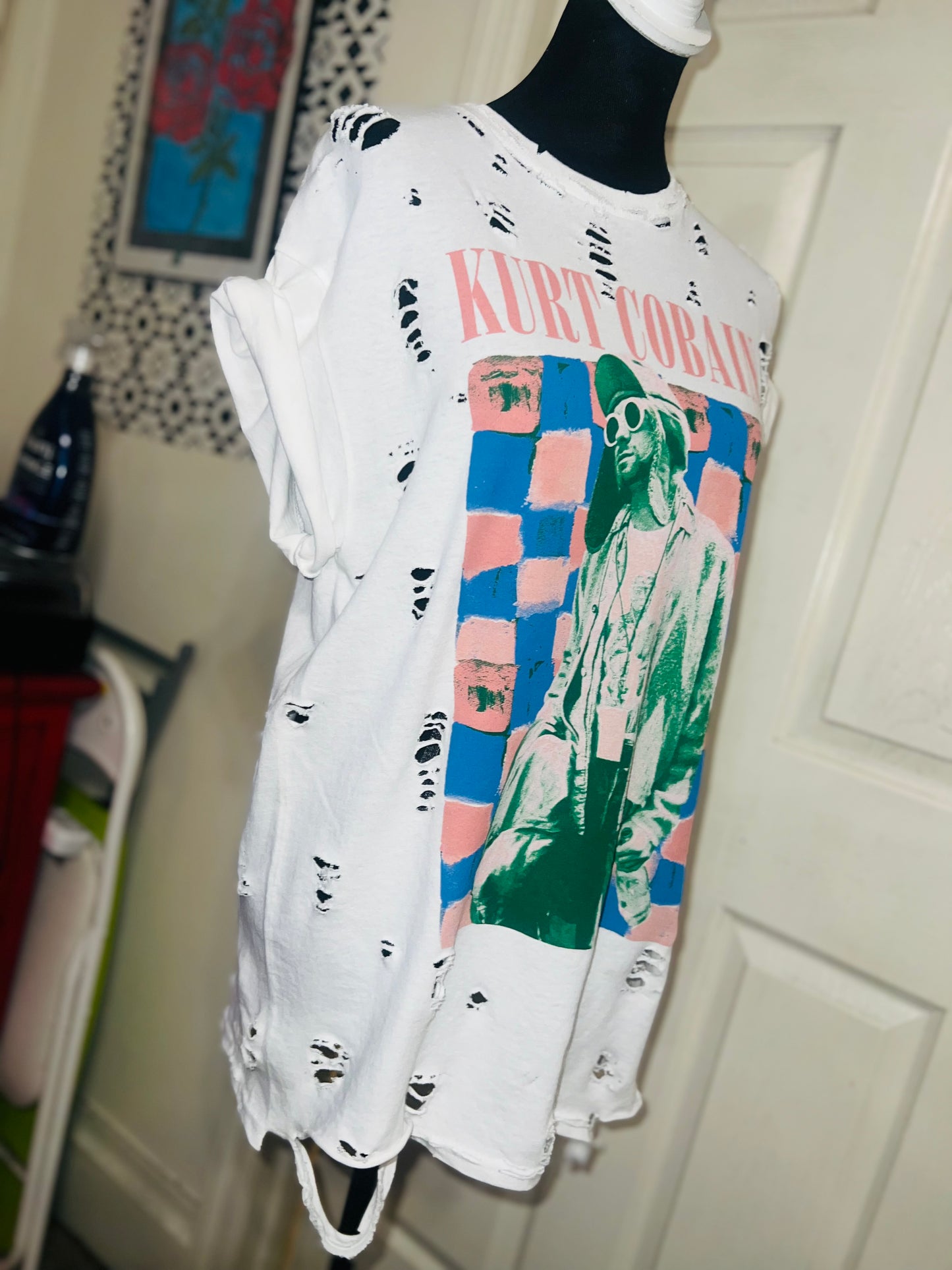 Kurt Cobain Oversized Distressed Tee