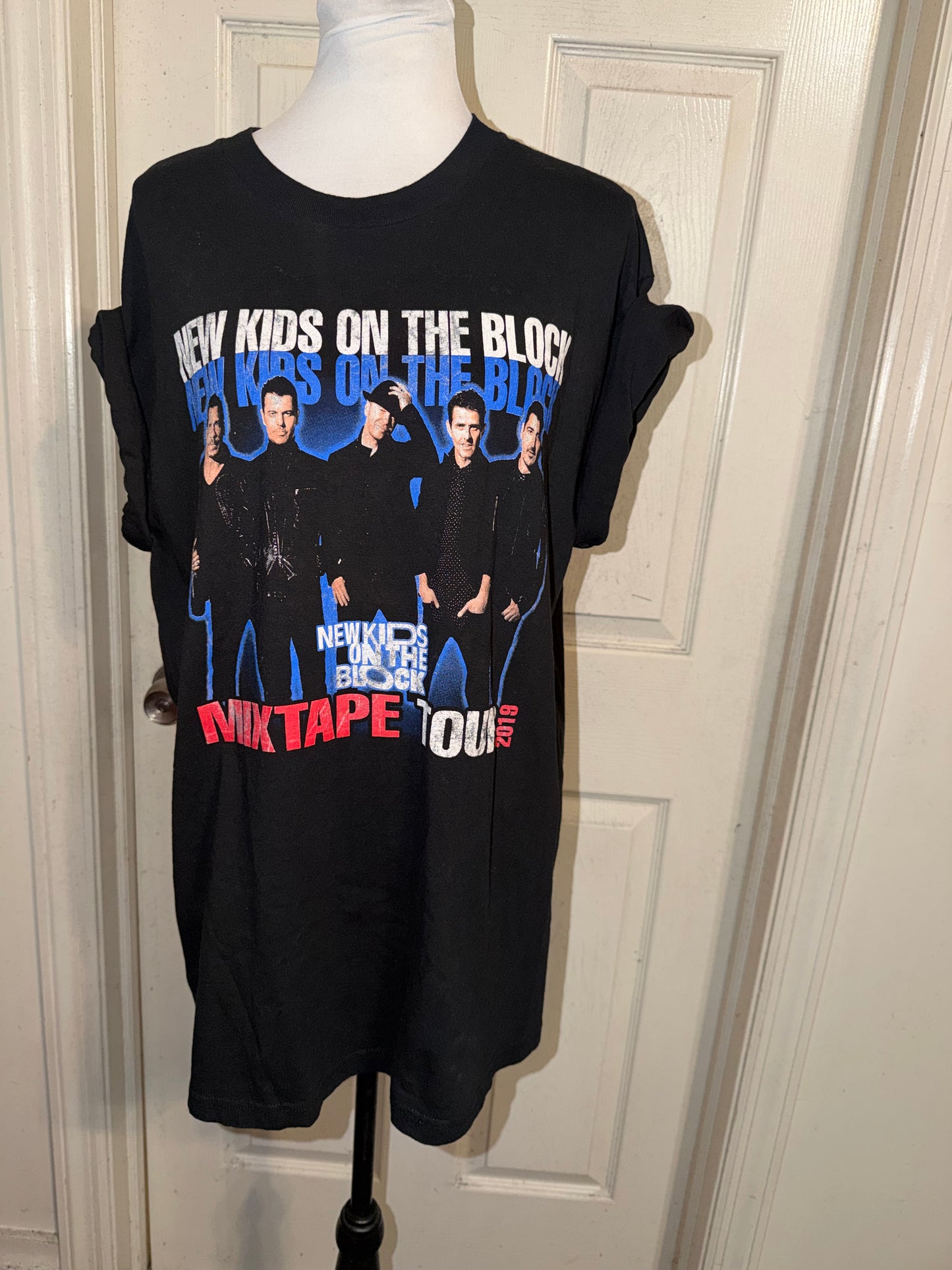 New Kids on the Block Double Sided Oversized Distressed Tee