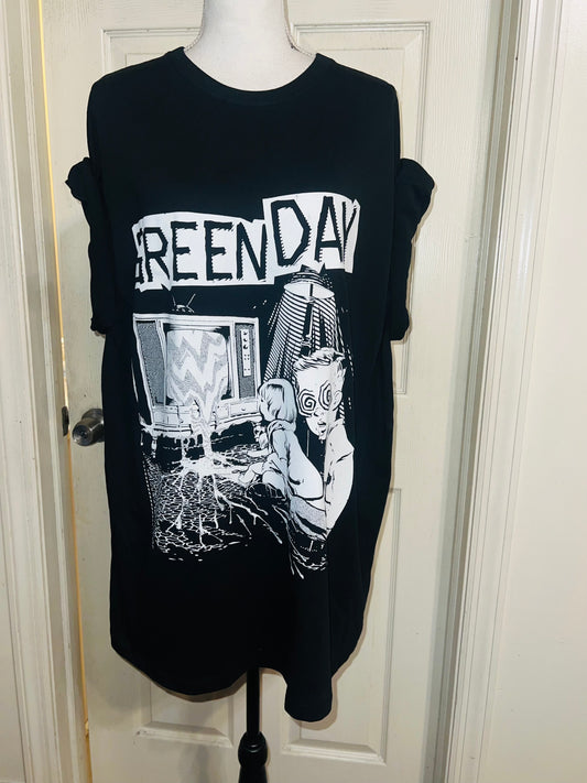 Green Day Oversized Distressed Tee