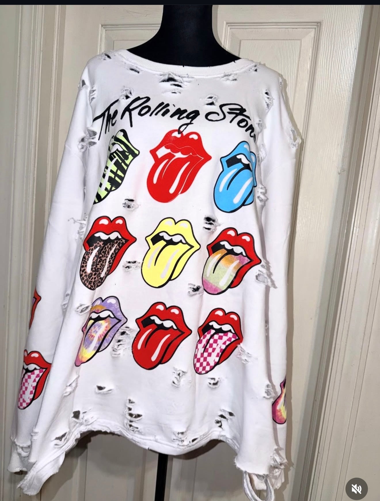 The Rolling Stones Oversized Distressed Sweatshirt
