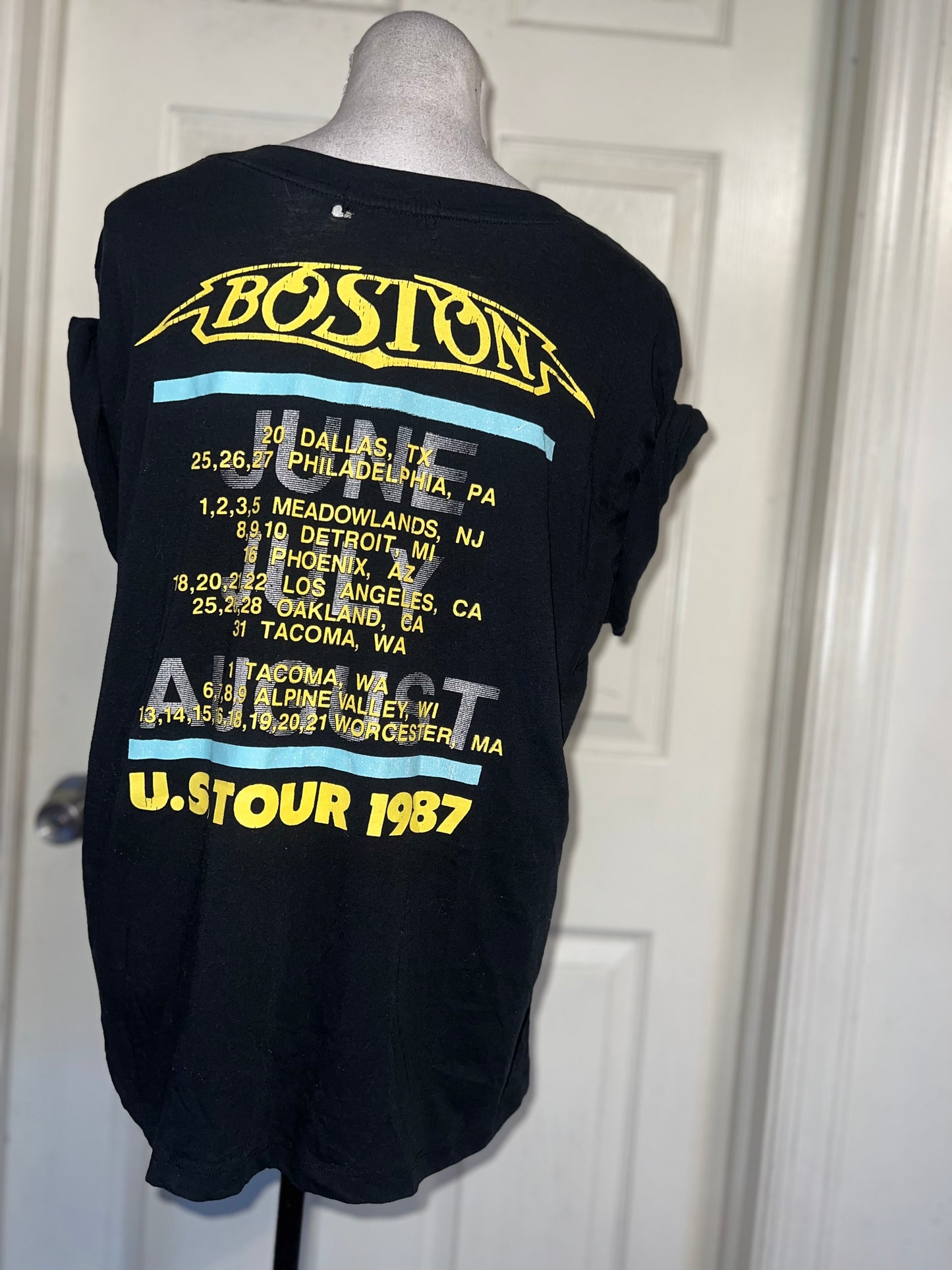 Boston Double Sided Oversized Distressed Tee