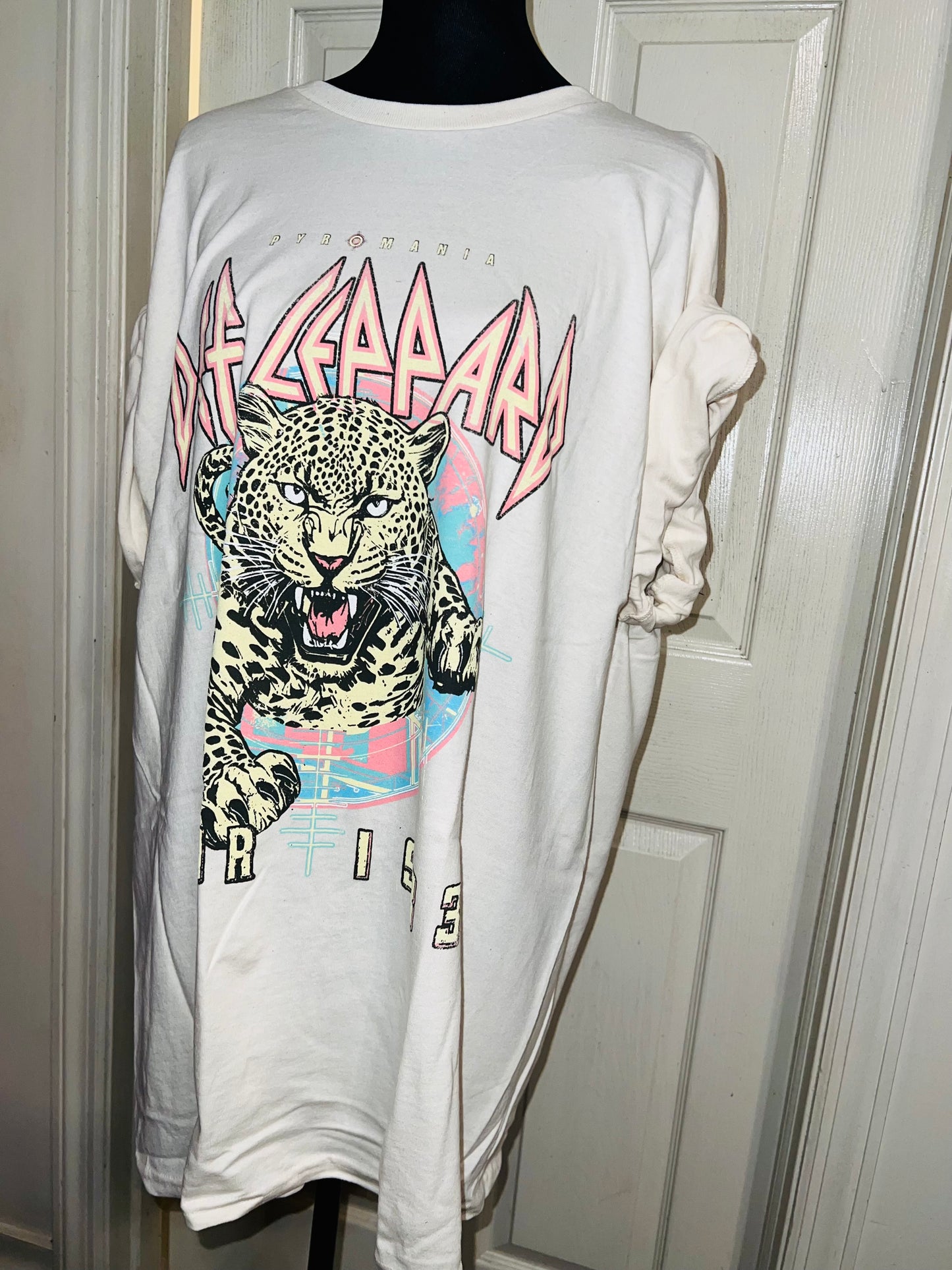 Def Leppard Double Sided Oversized Distressed Tee