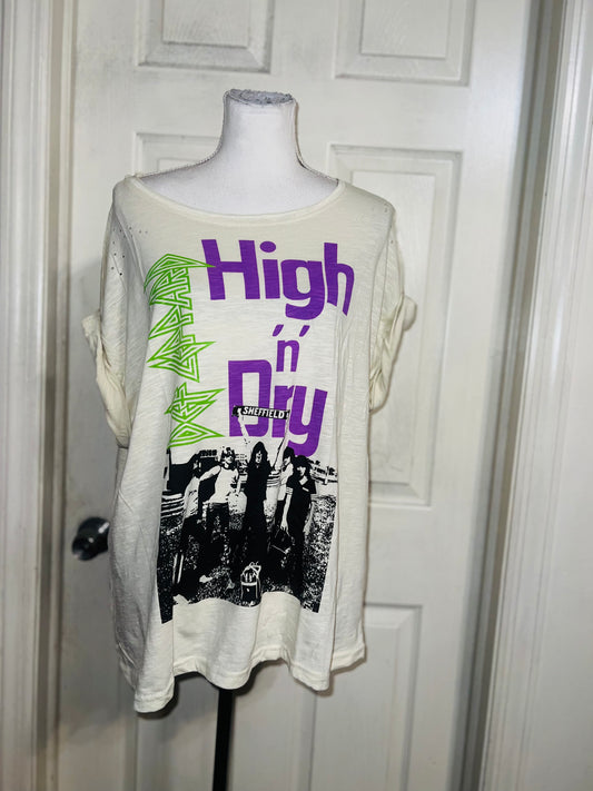 Def Leppard Oversized Distressed Tee