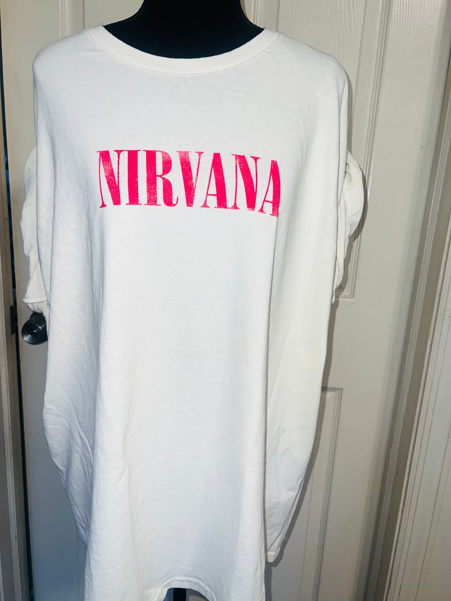 Nirvana Double Sided Oversized Distressed Tee