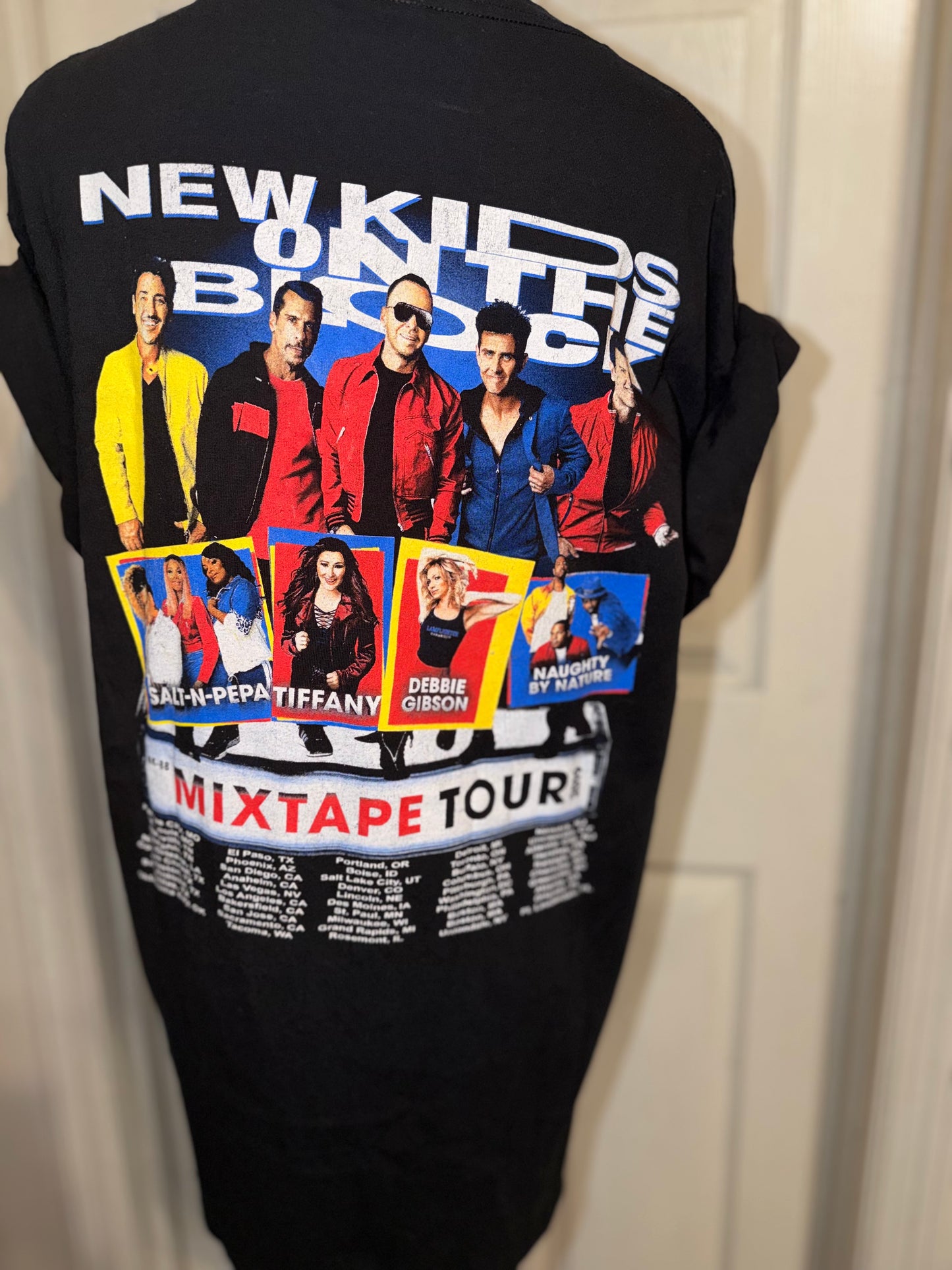 New Kids on the Block Double Sided Oversized Distressed Tee