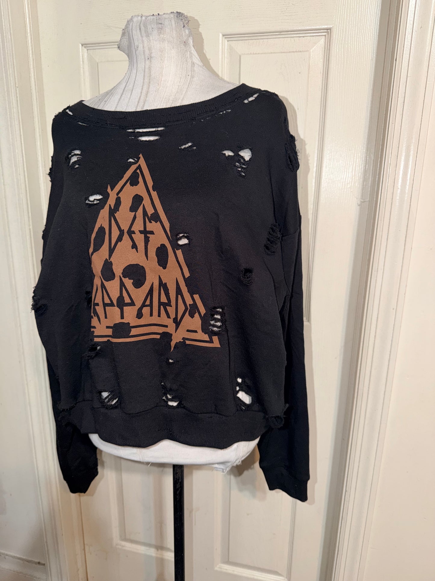 Def Leppard Oversized Distressed Sweatshirt
