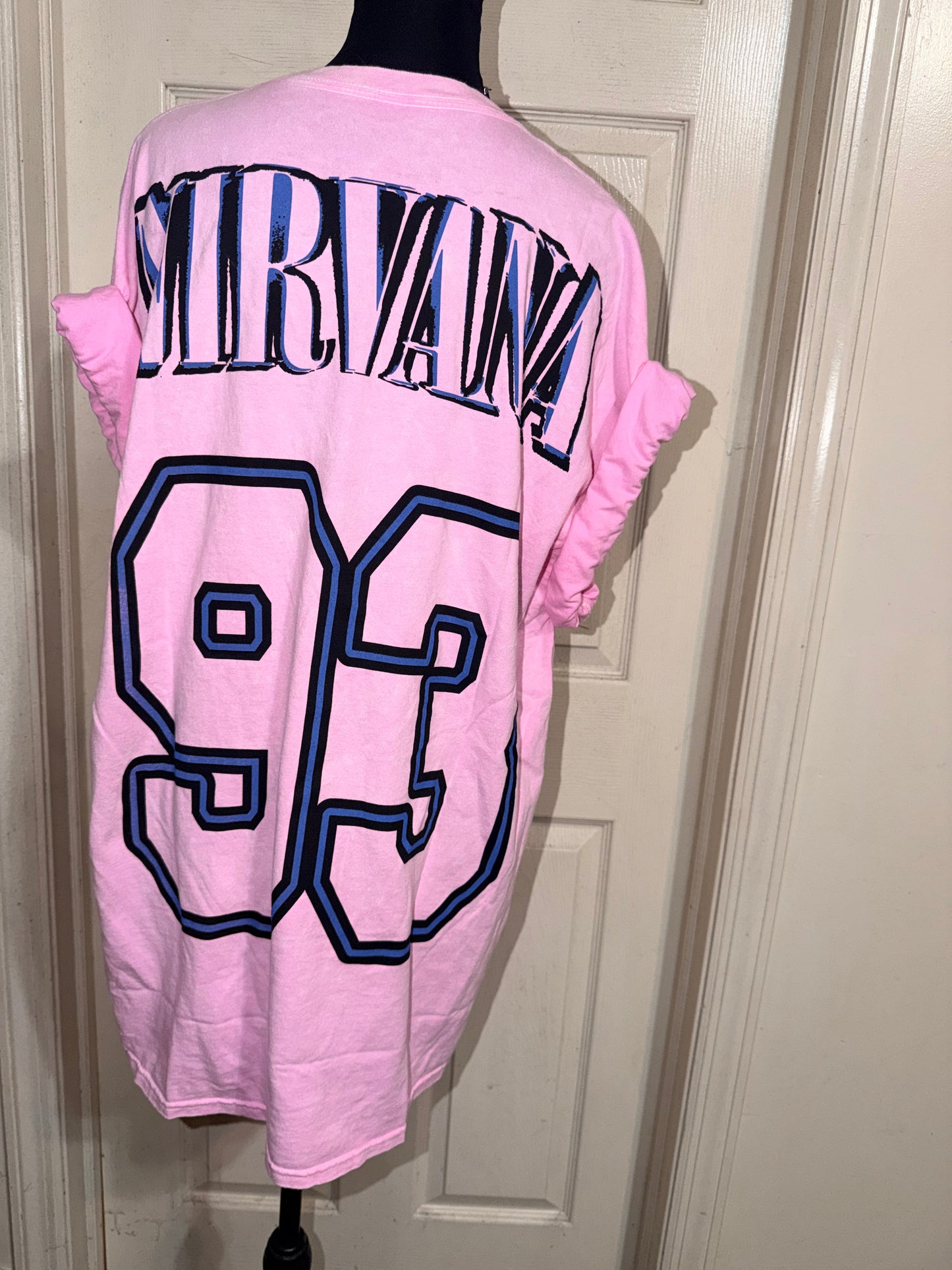 Nirvana Double Sided Oversized Distressed Tee