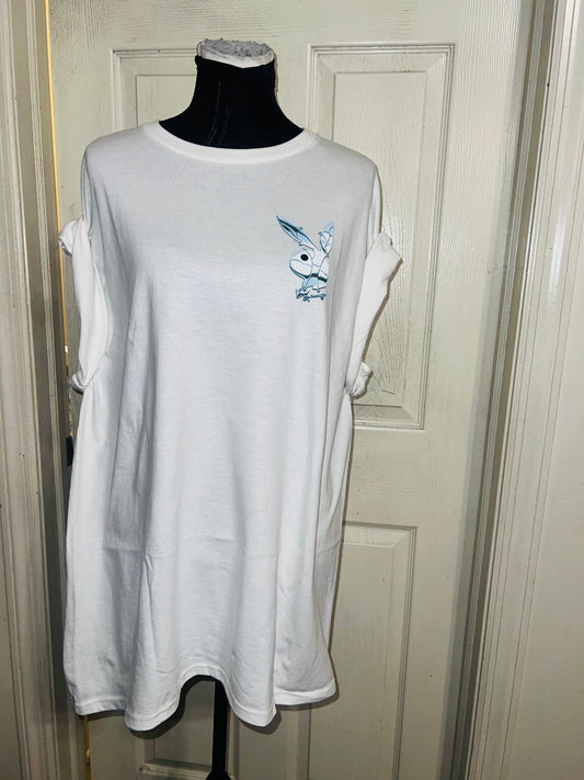 Playboy Double Sided Oversized Distressed Tee