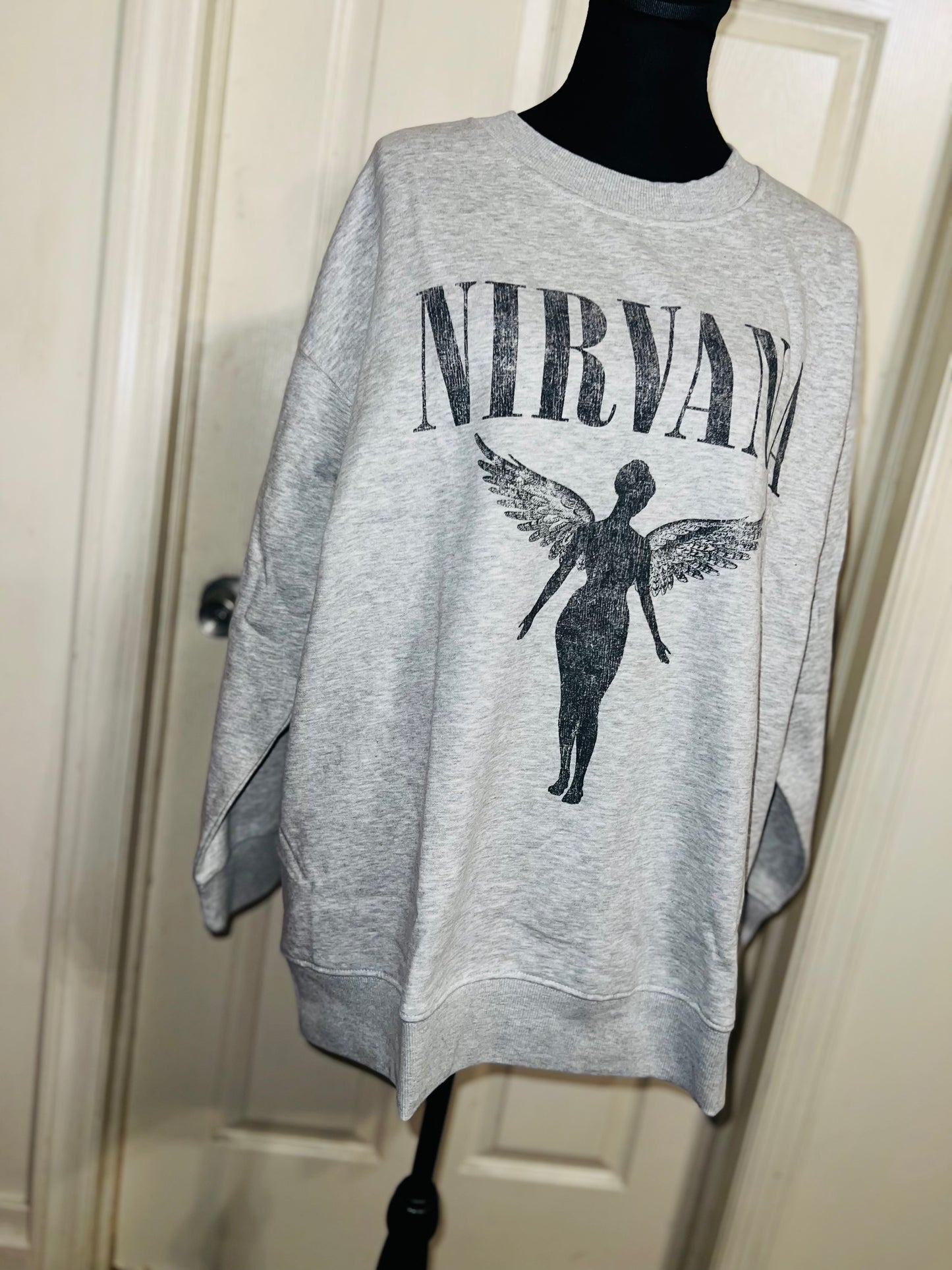 Nirvana Oversized Distressed Sweatshirt