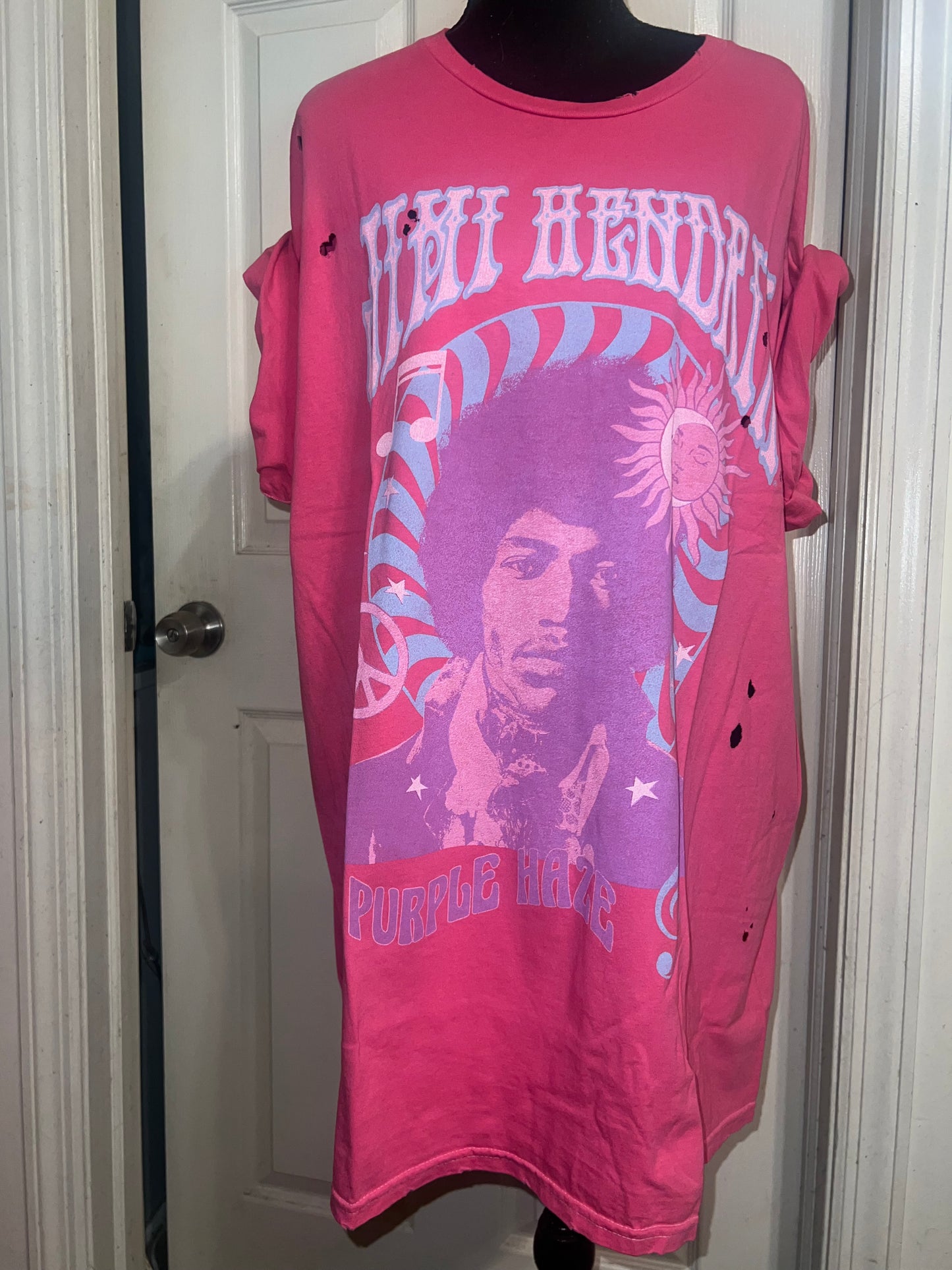 Jimi Hendrix Purple Haze Oversized Distressed Tee