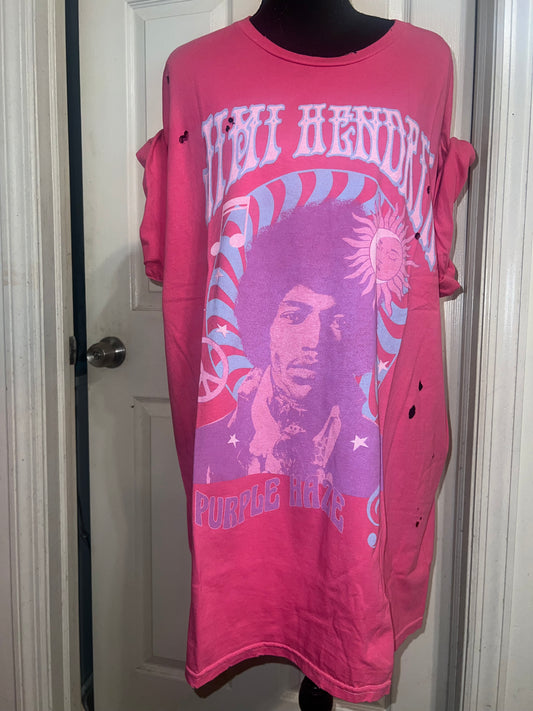 Jimi Hendrix Purple Haze Oversized Distressed Tee