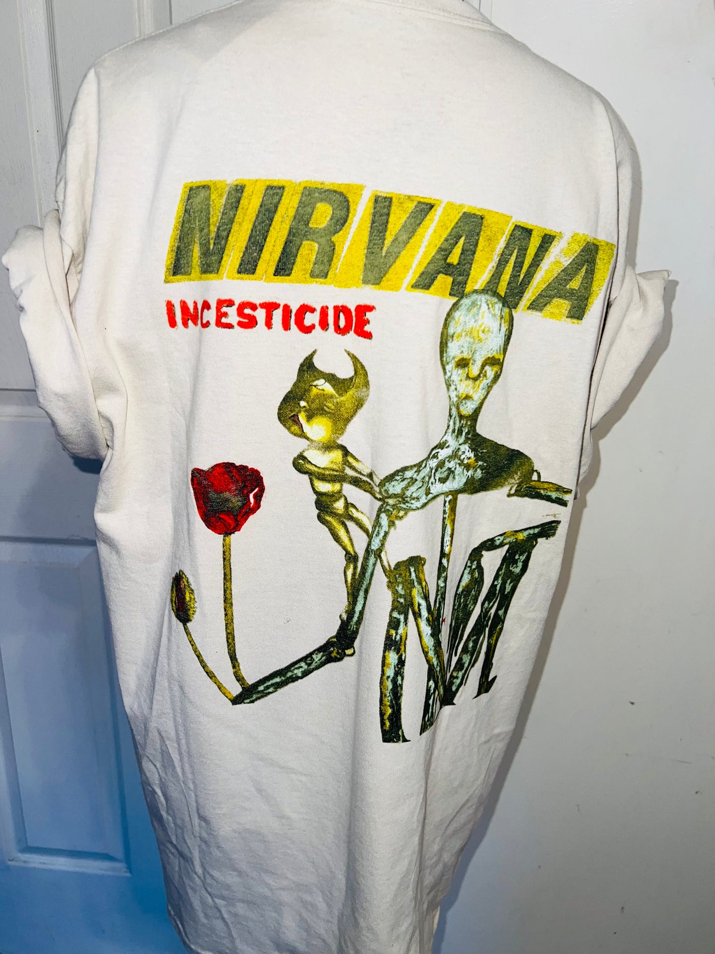 Nirvana Double Sided Oversized Distressed Tee