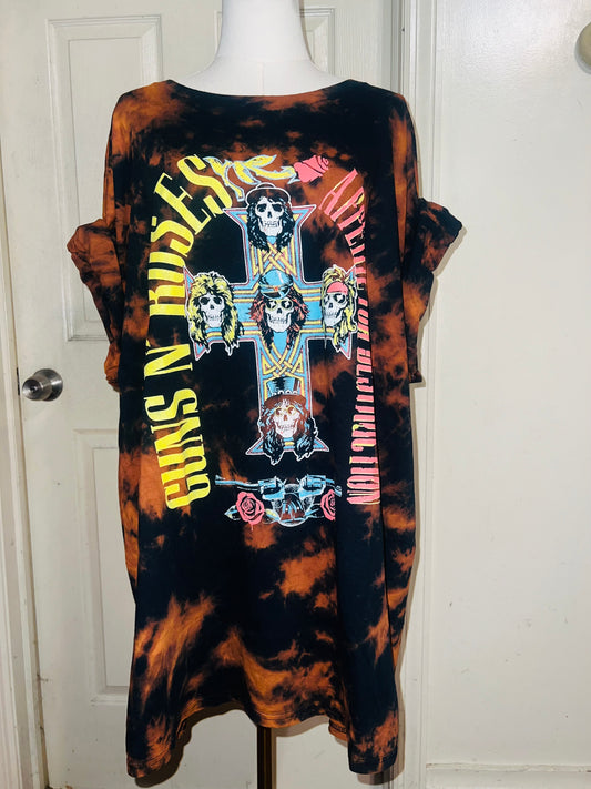 Guns N’ Roses Bleached Oversized Distressed Tee/Dress