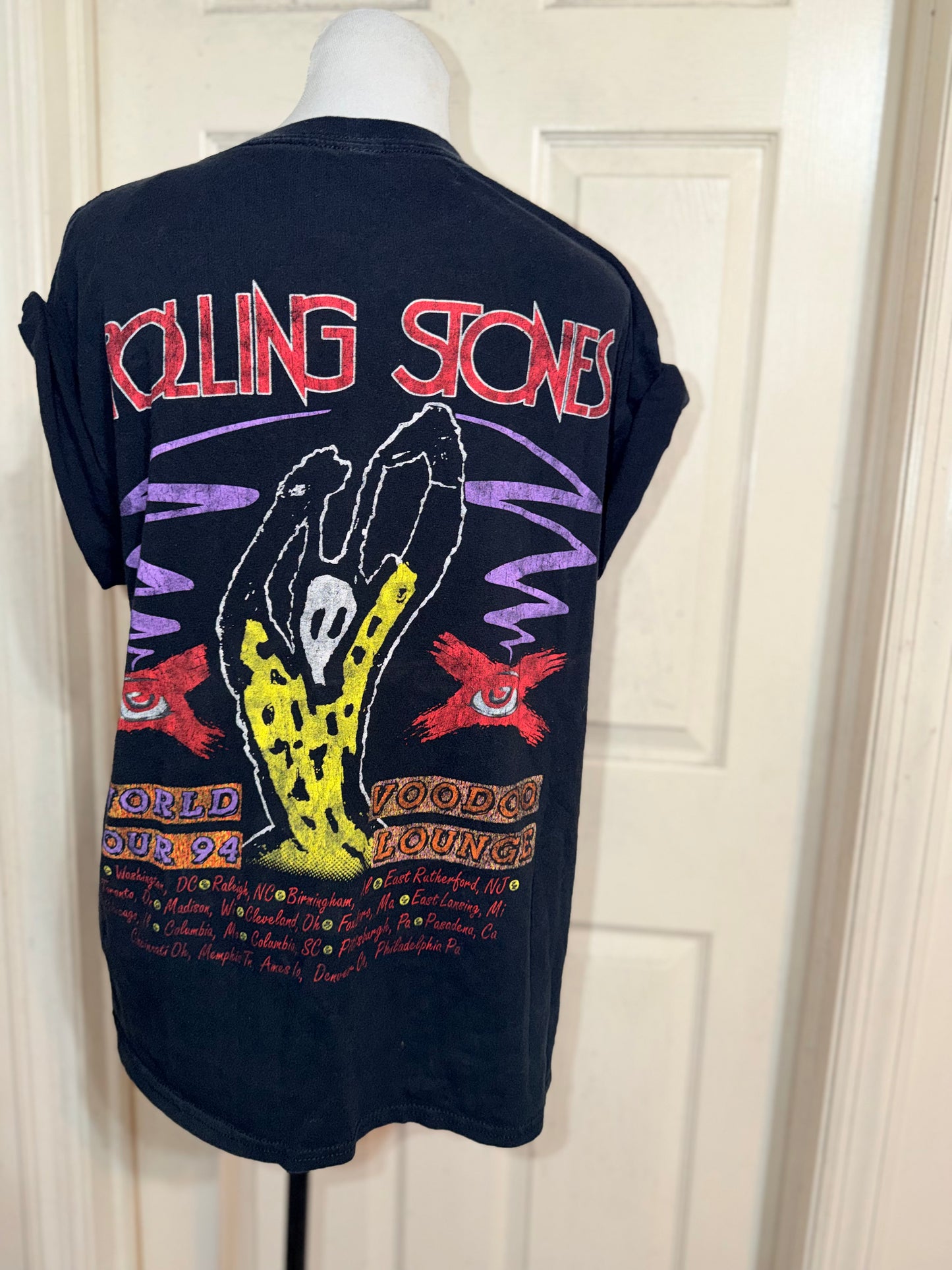 The Rolling Stones Double Sided Voodoo Oversized Distressed Tee