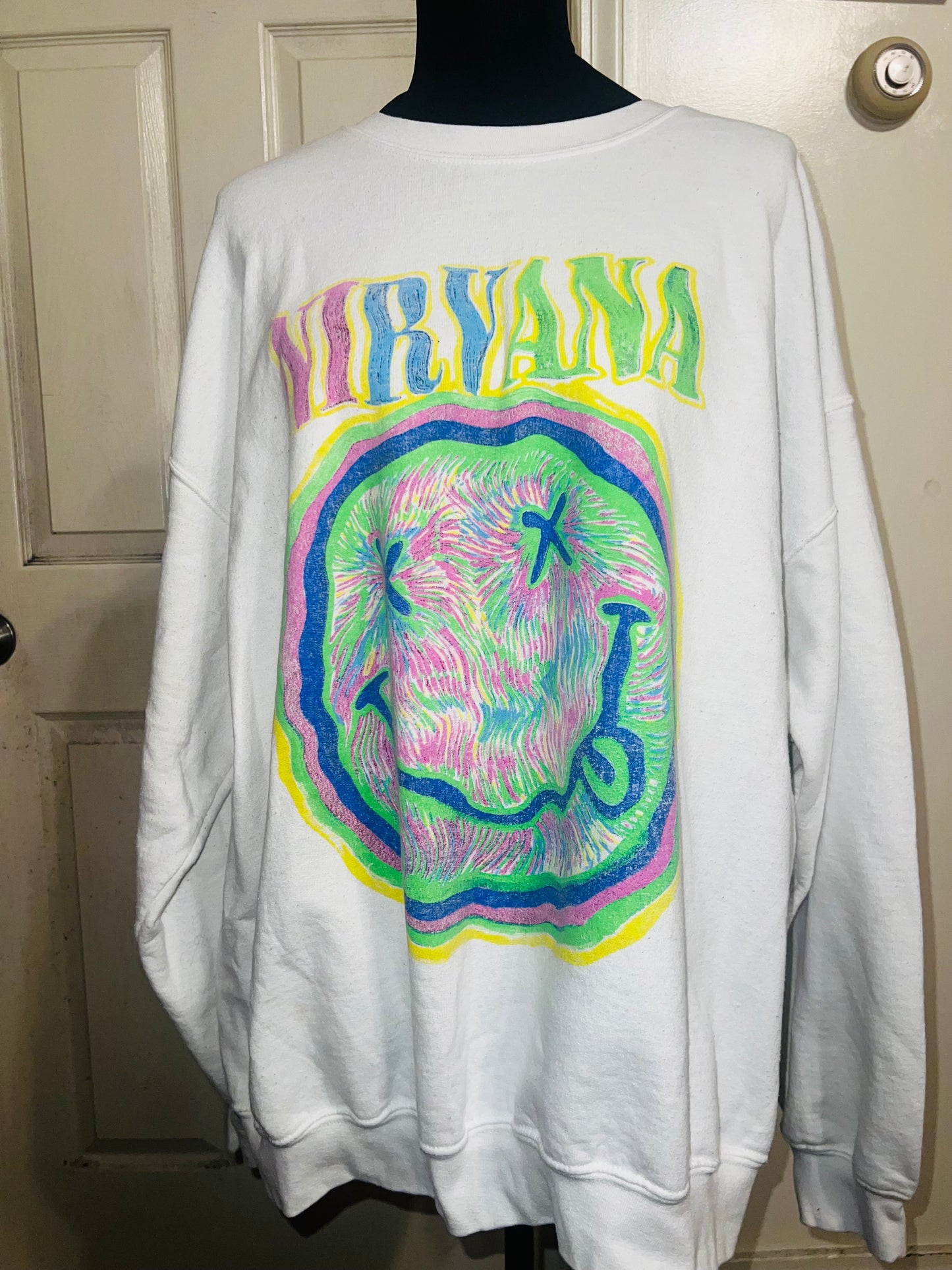 Nirvana Oversized Distressed Sweatshirt