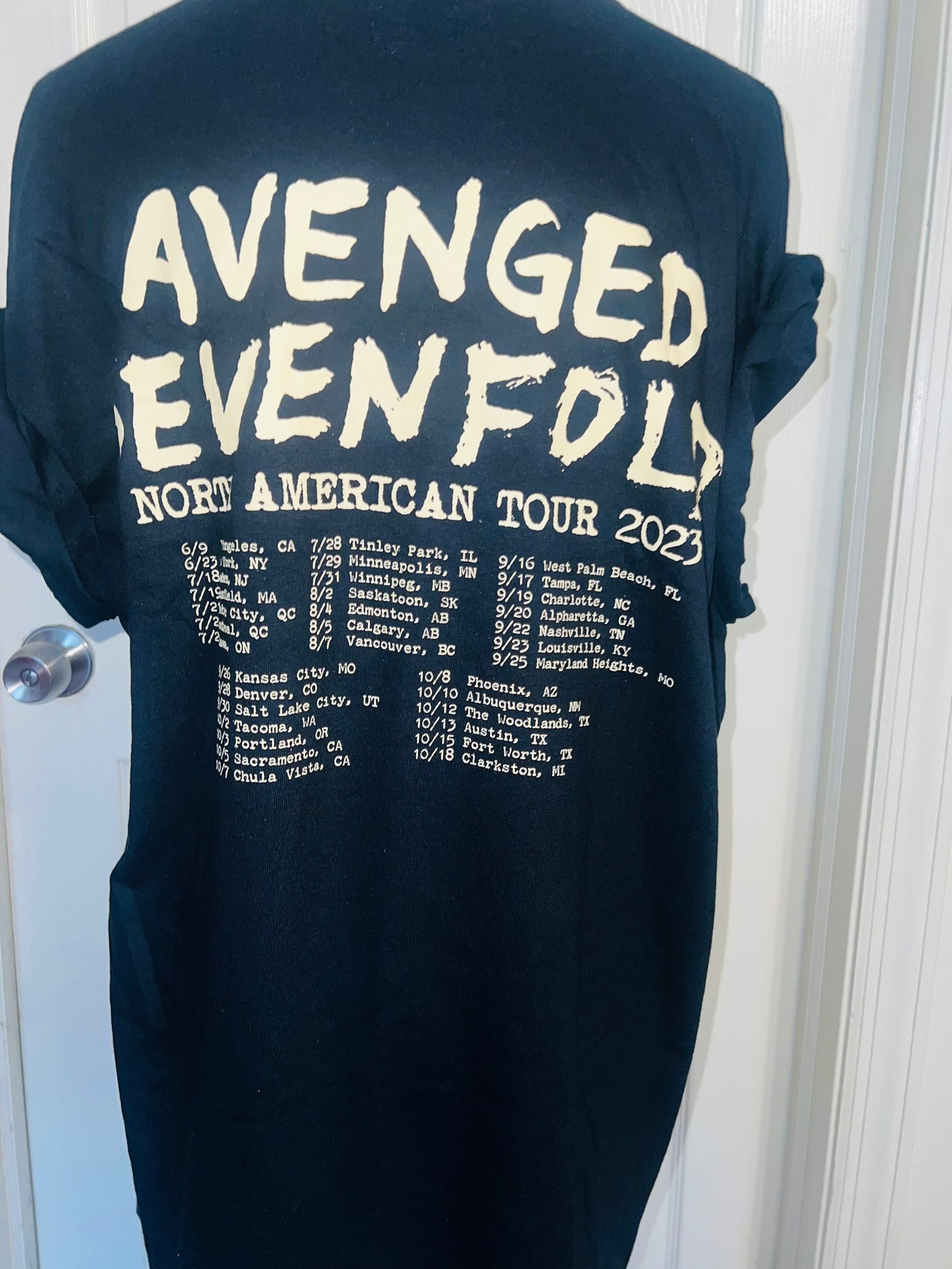 Avenged Sevenfold Double Sided Oversized Distressed Tee