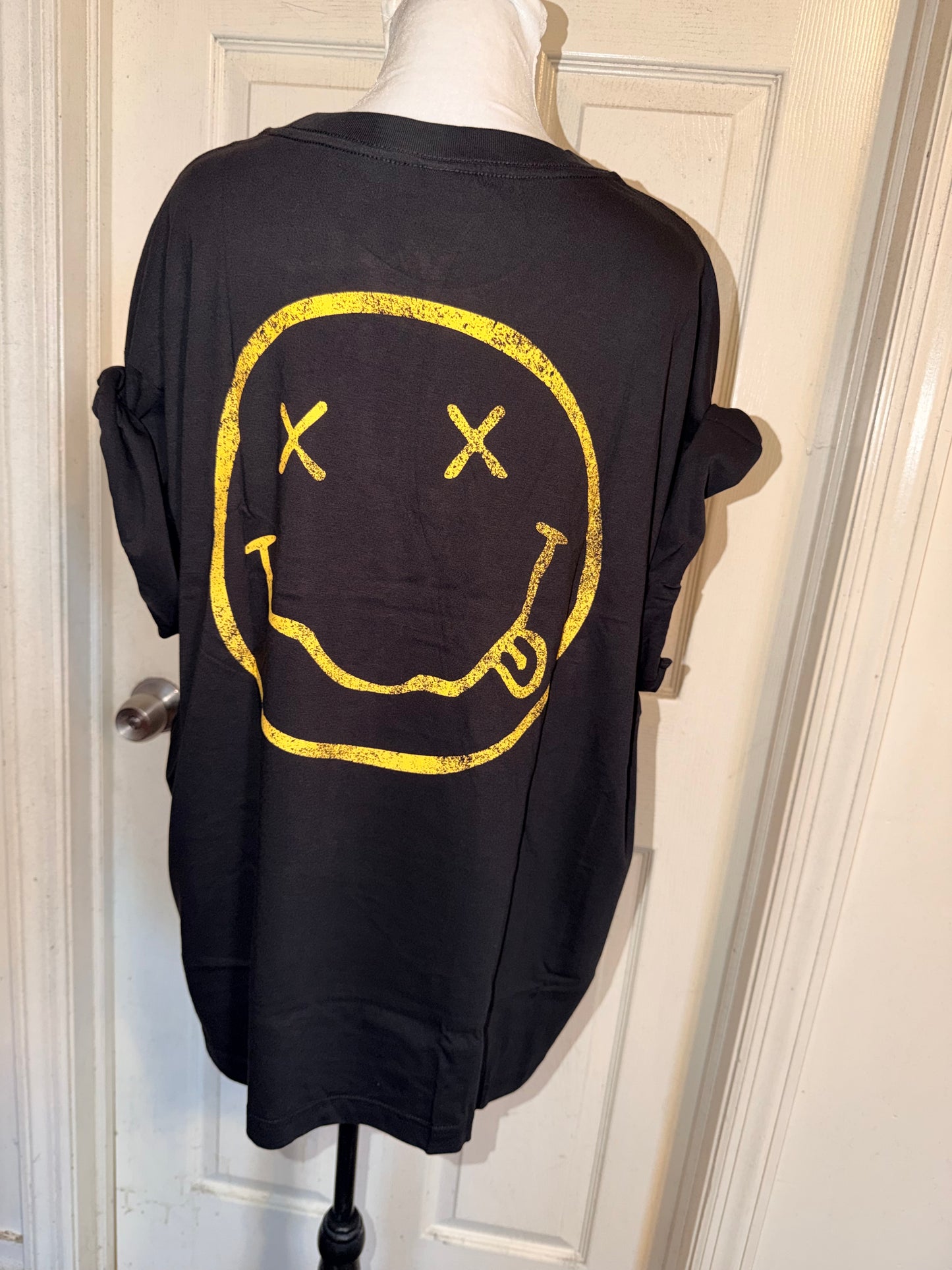 Nirvana Double Sided Oversized Distressed Tee