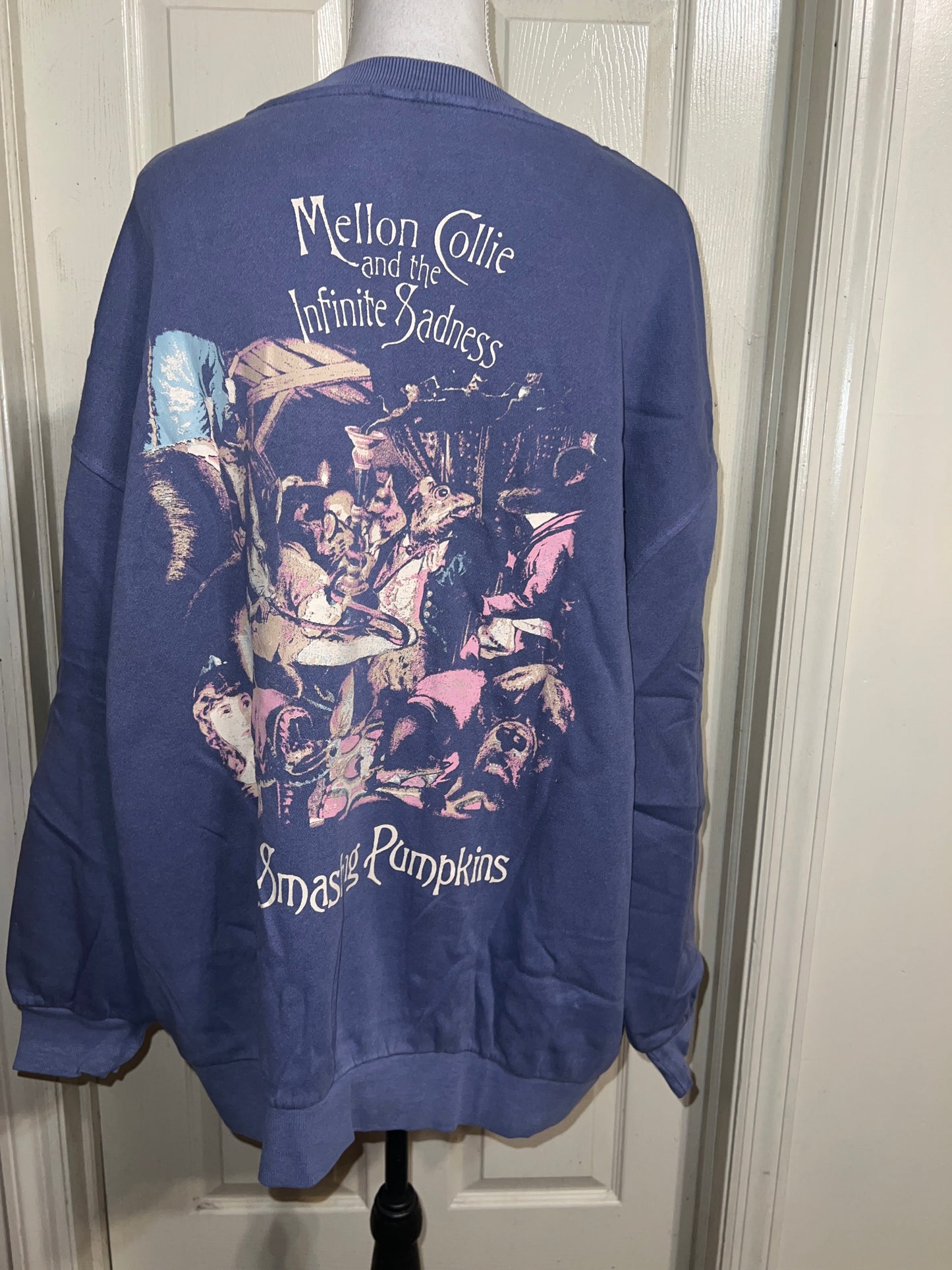 The Smashing Pumpkins Double Sided Oversized Distressed Sweatshirt