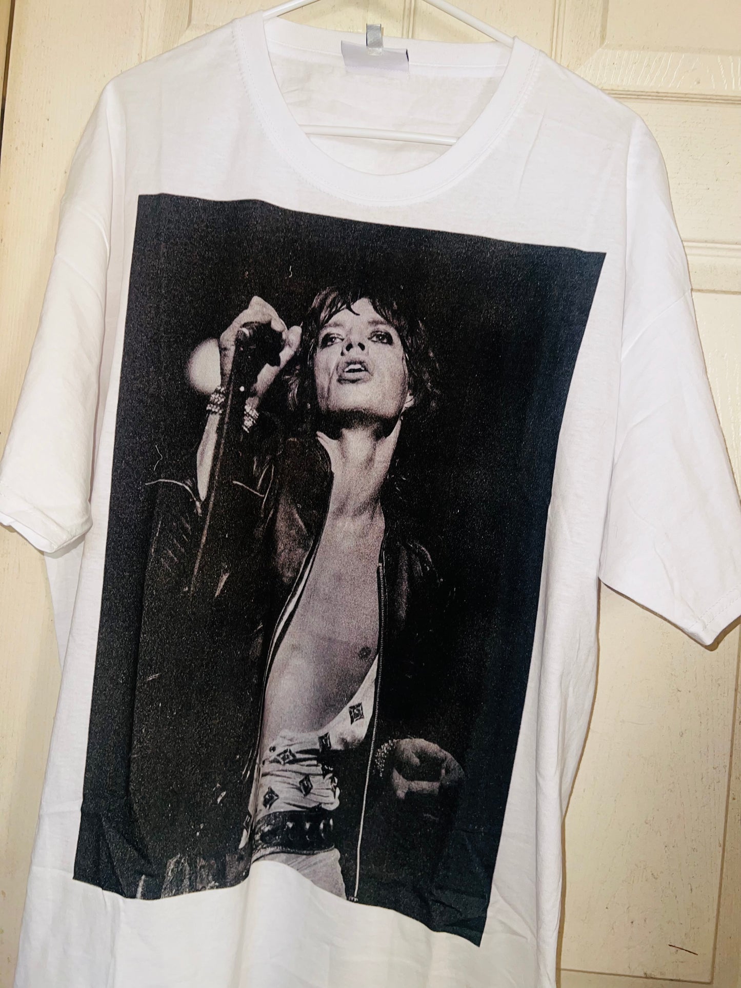 Mick Jagger Rolling Stones Oversized Distressed Tee