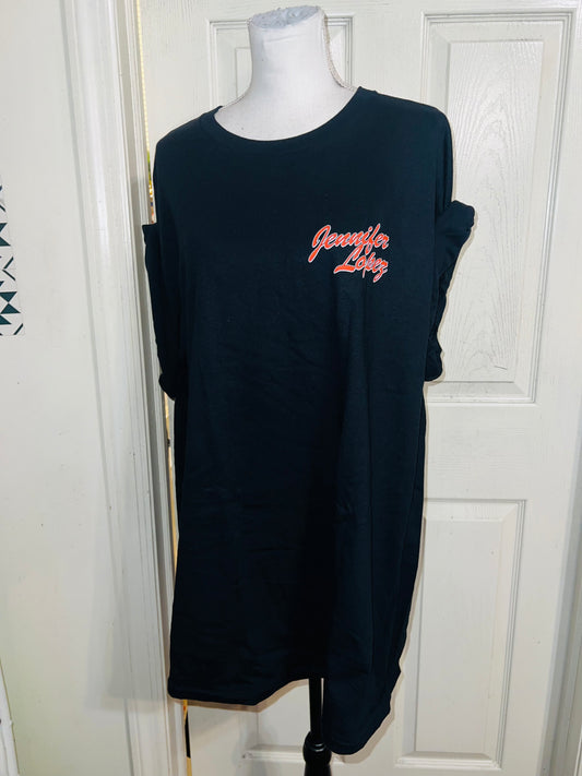 Jennifer Lopez Double Sided Vintage Style Distressed Tee