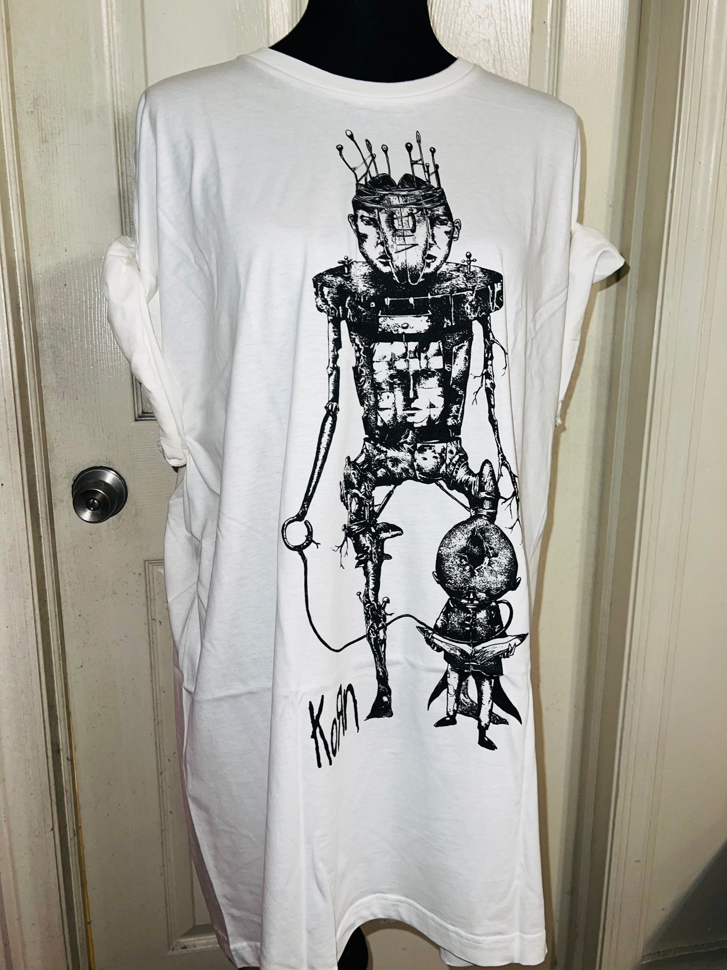 Korn Robot Oversized Distressed T-Shirt