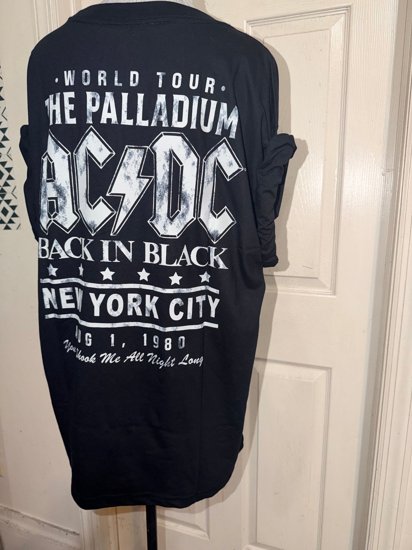 AC/DC Double Sided Oversized Distressed Tee