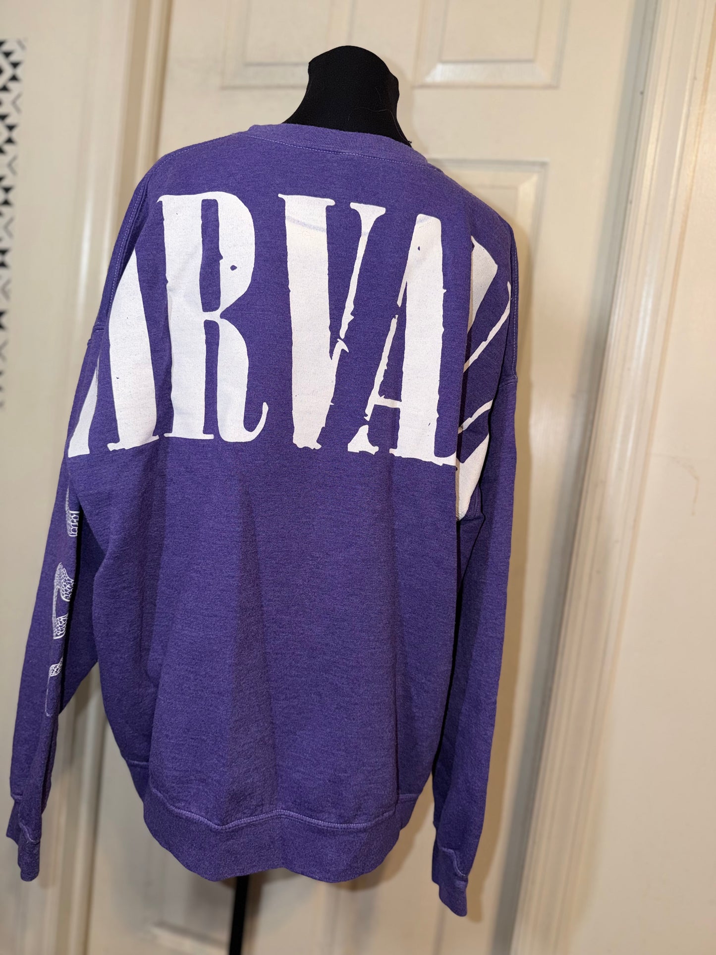 Nirvana Double Sided Oversized Distressed Sweatshirt