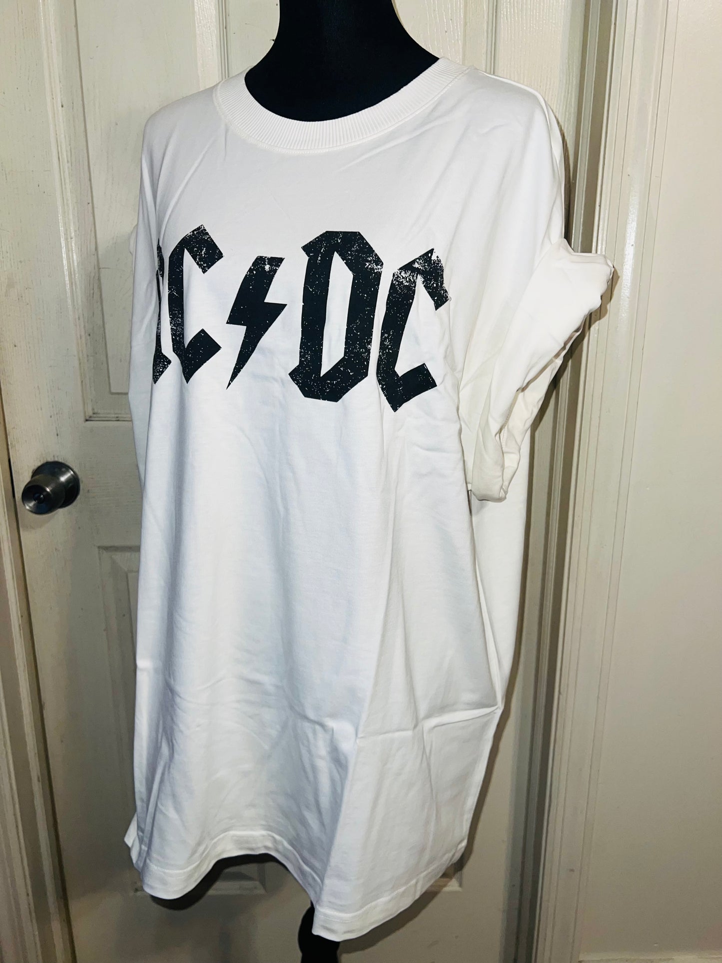 AC/DC Oversized Distressed Tee