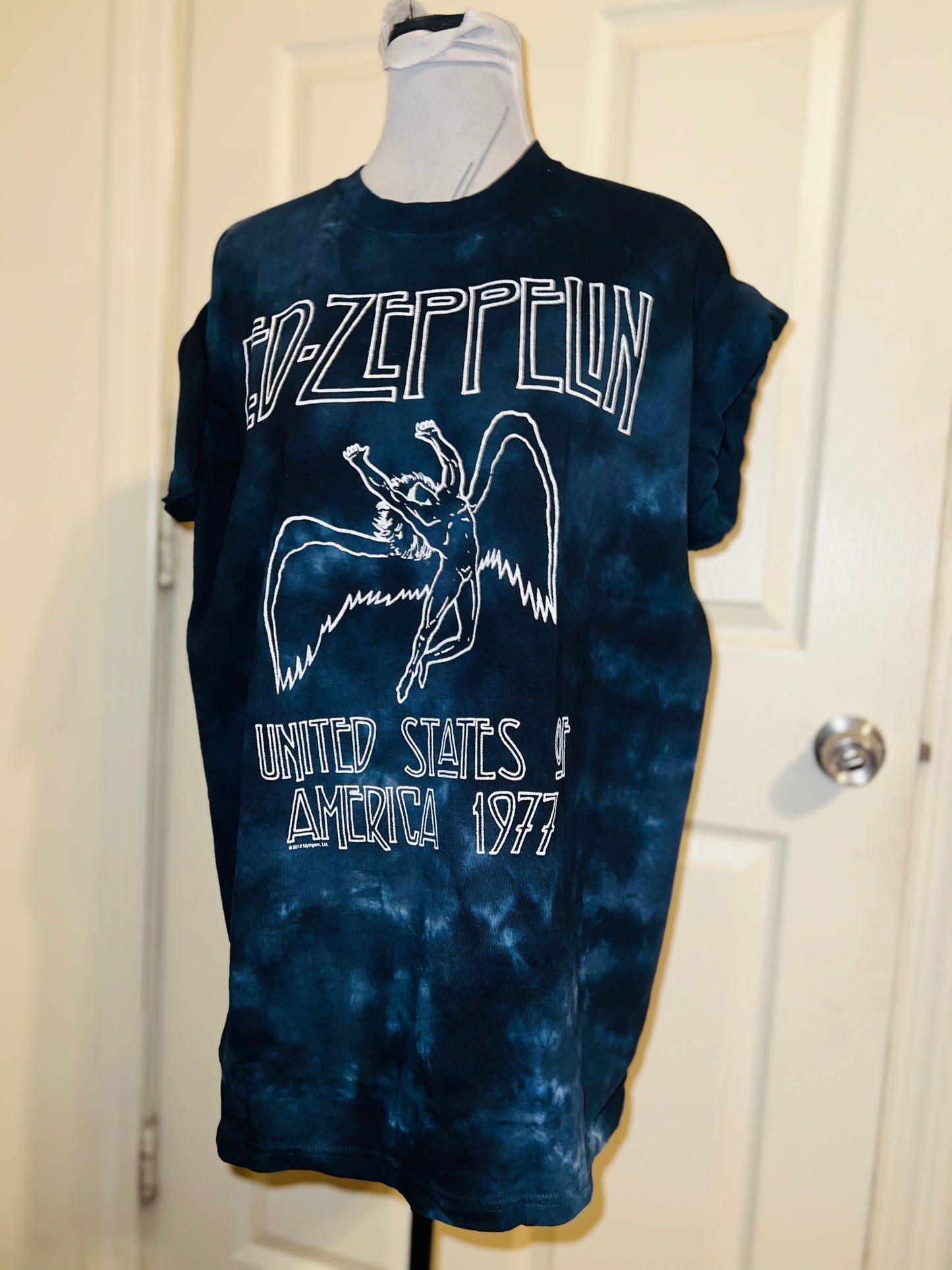 Led Zeppelin Tie Dye Oversized Distressed Tee