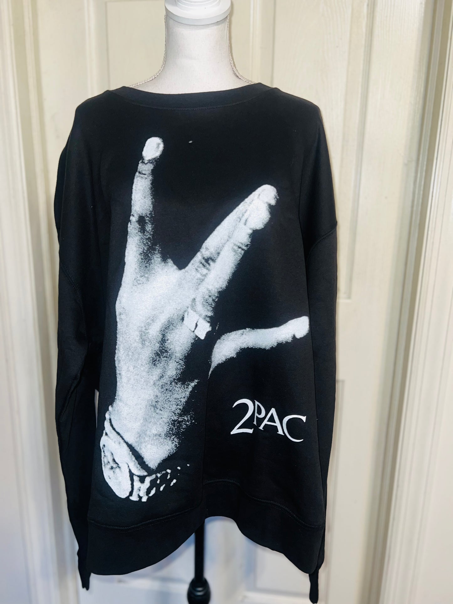 2Pac Oversized Distressed Sweatshirt