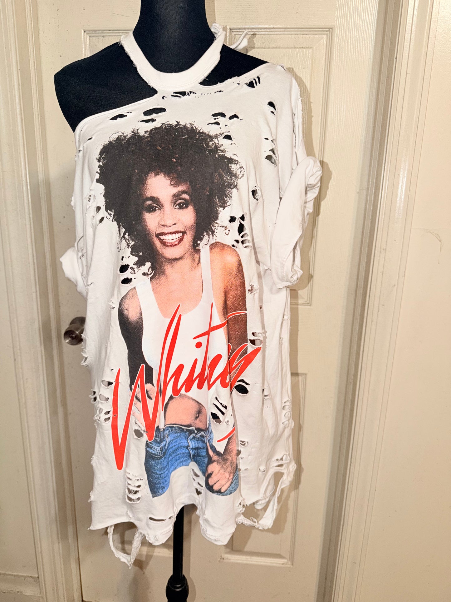 Whitney Houston Oversized Distressed Tee (As Is)